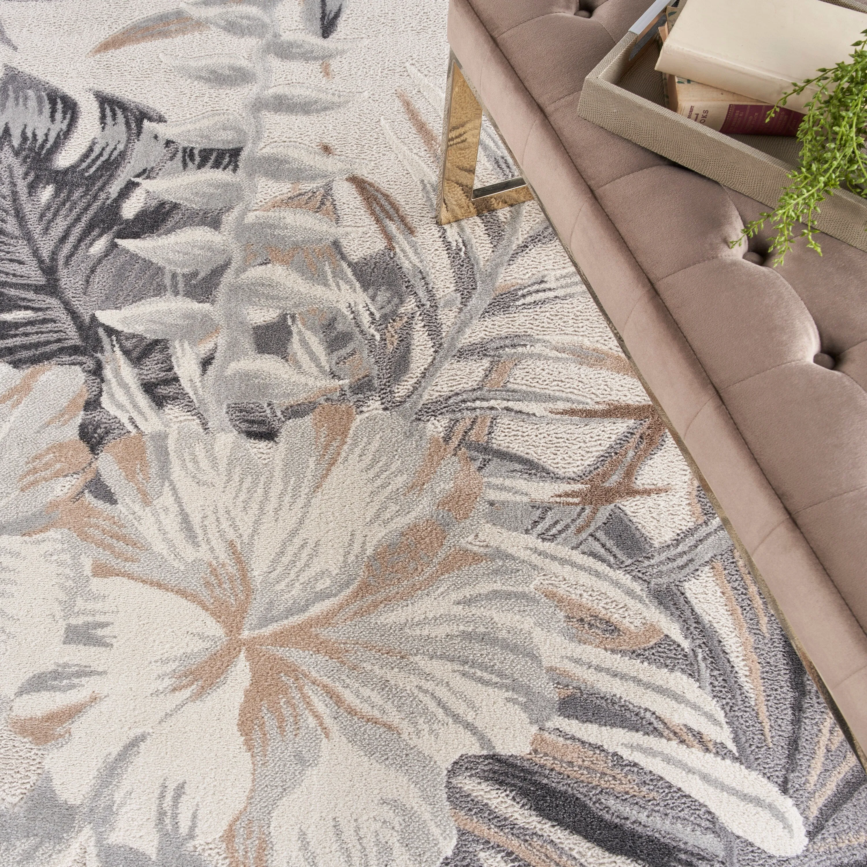 Nourison Pompeii Tropical Contemporary Bordered Area Rug