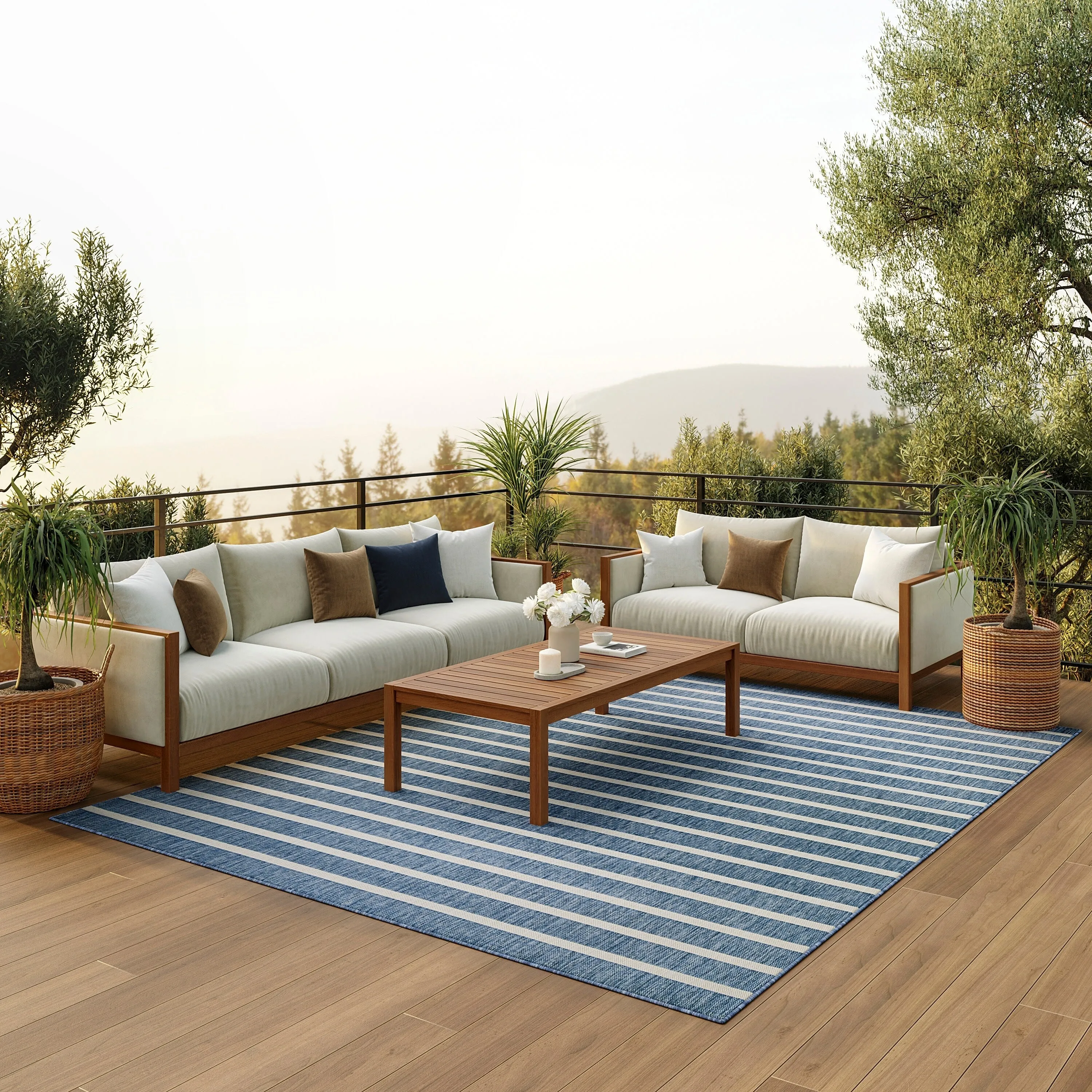 Nourison Positano Indoor/Outdoor Striped Area Rug