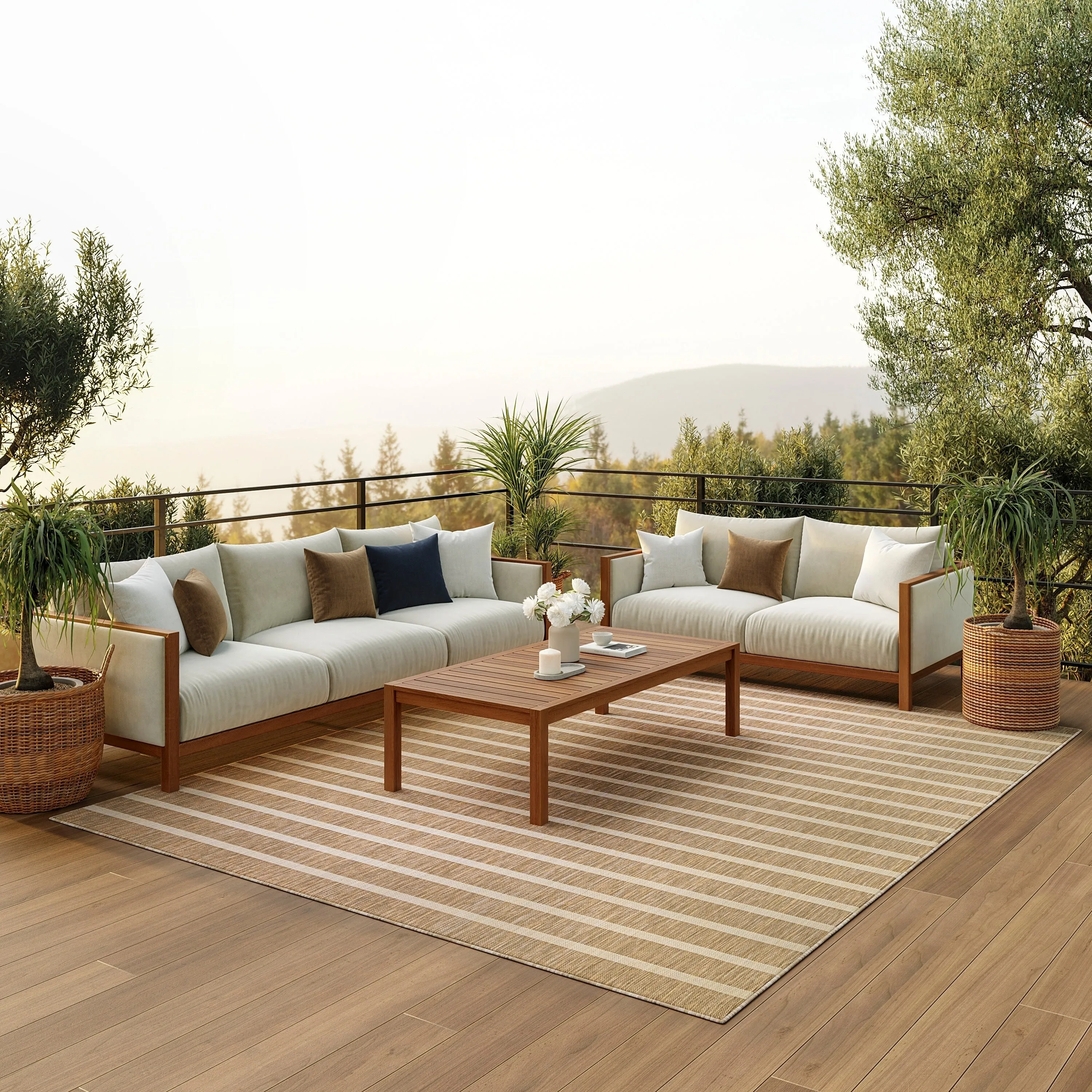 Nourison Positano Indoor/Outdoor Striped Area Rug