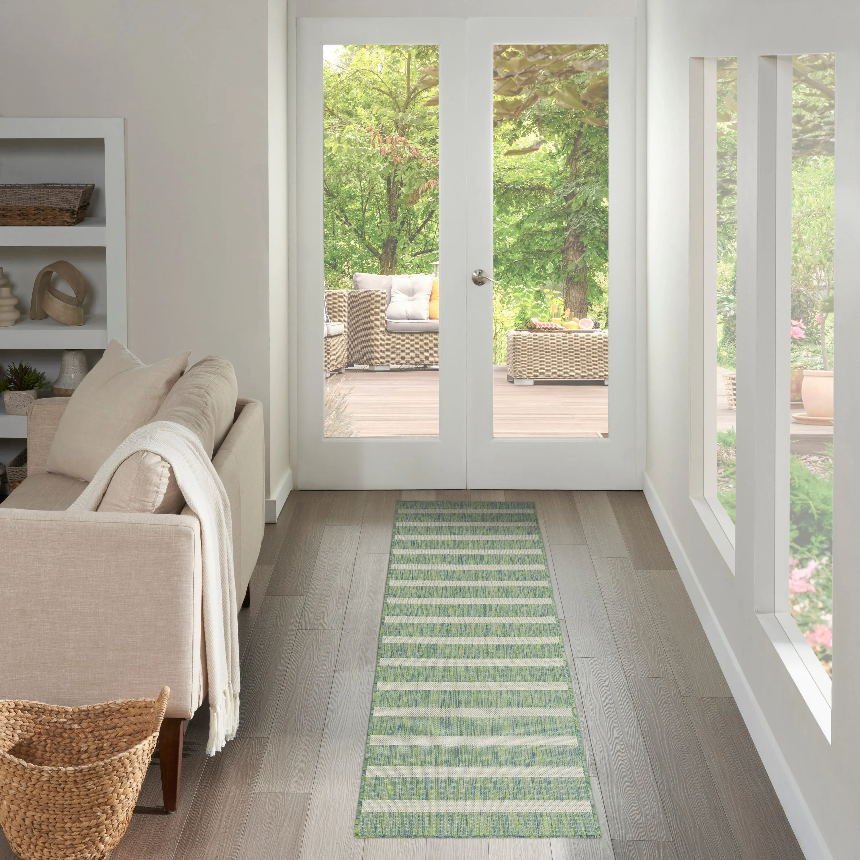 Nourison Positano Indoor/Outdoor Striped Area Rug