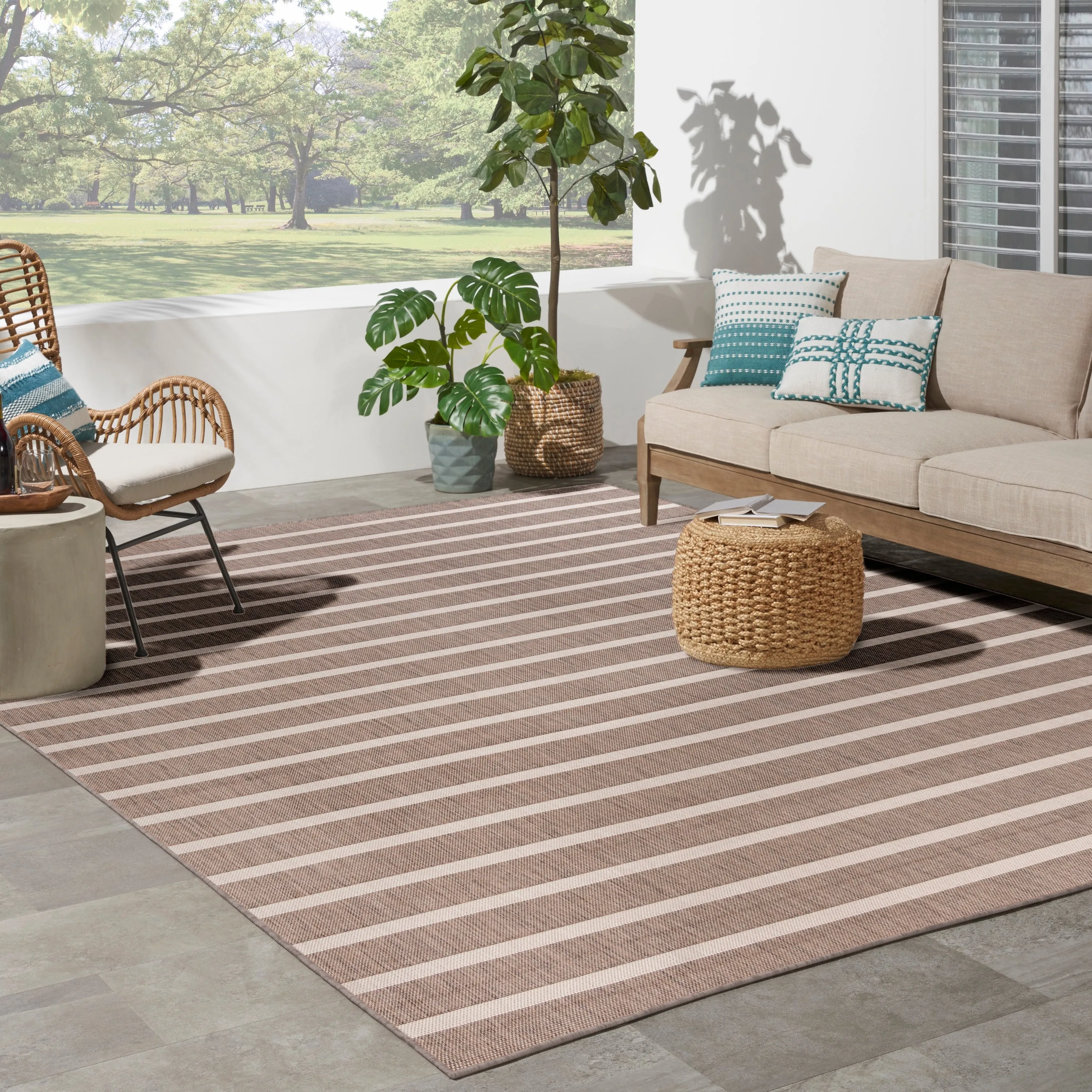 Nourison Positano Indoor/Outdoor Striped Area Rug