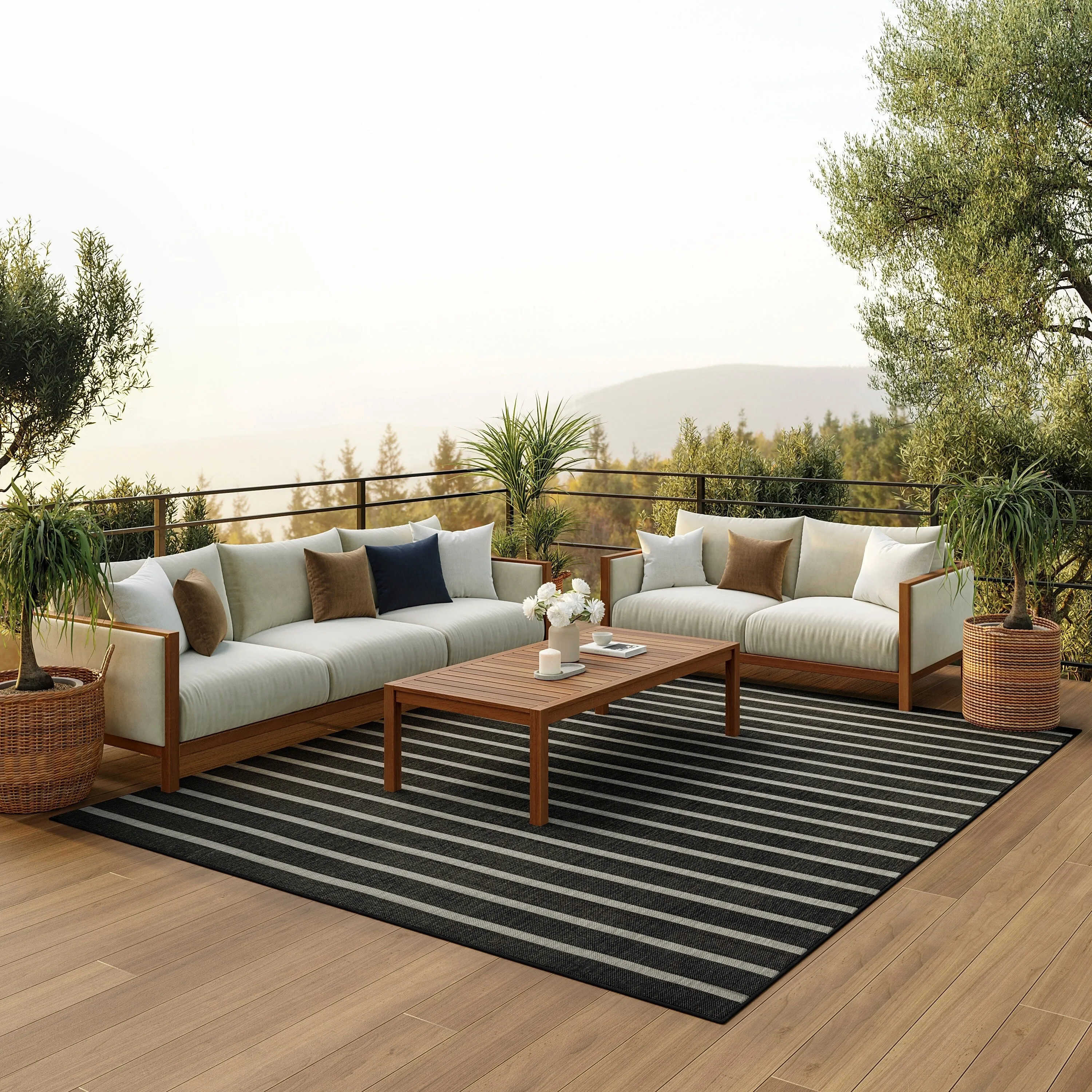 Nourison Positano Indoor/Outdoor Striped Area Rug