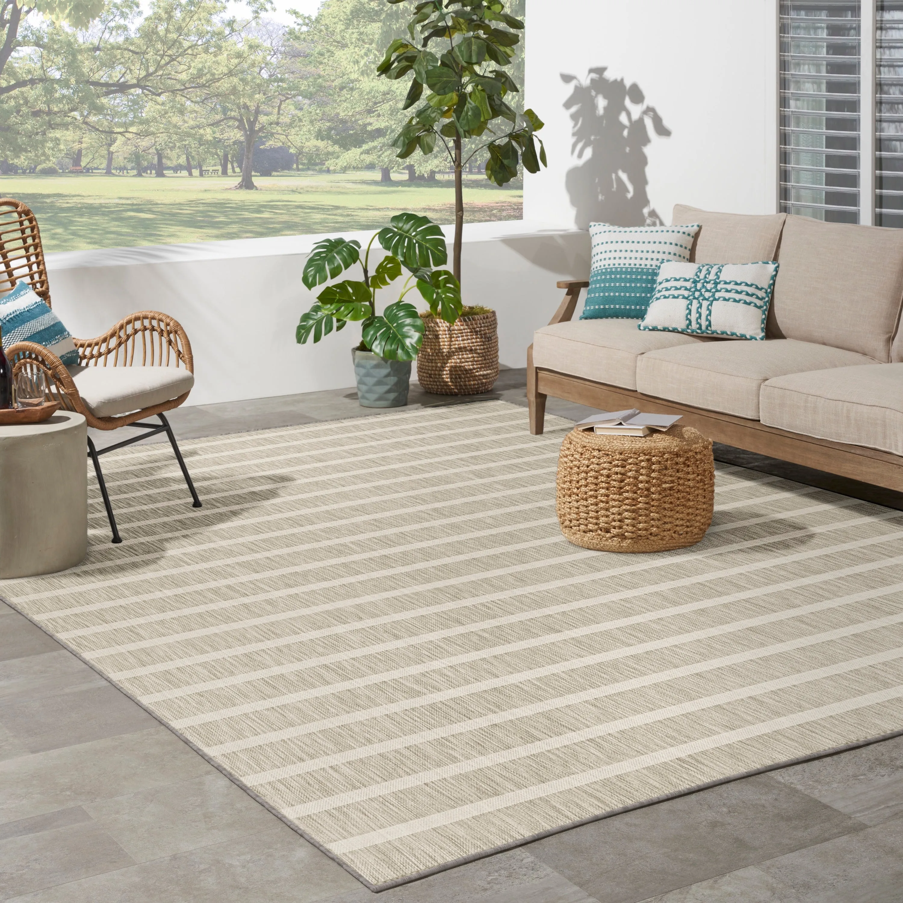 Nourison Positano Indoor/Outdoor Striped Area Rug