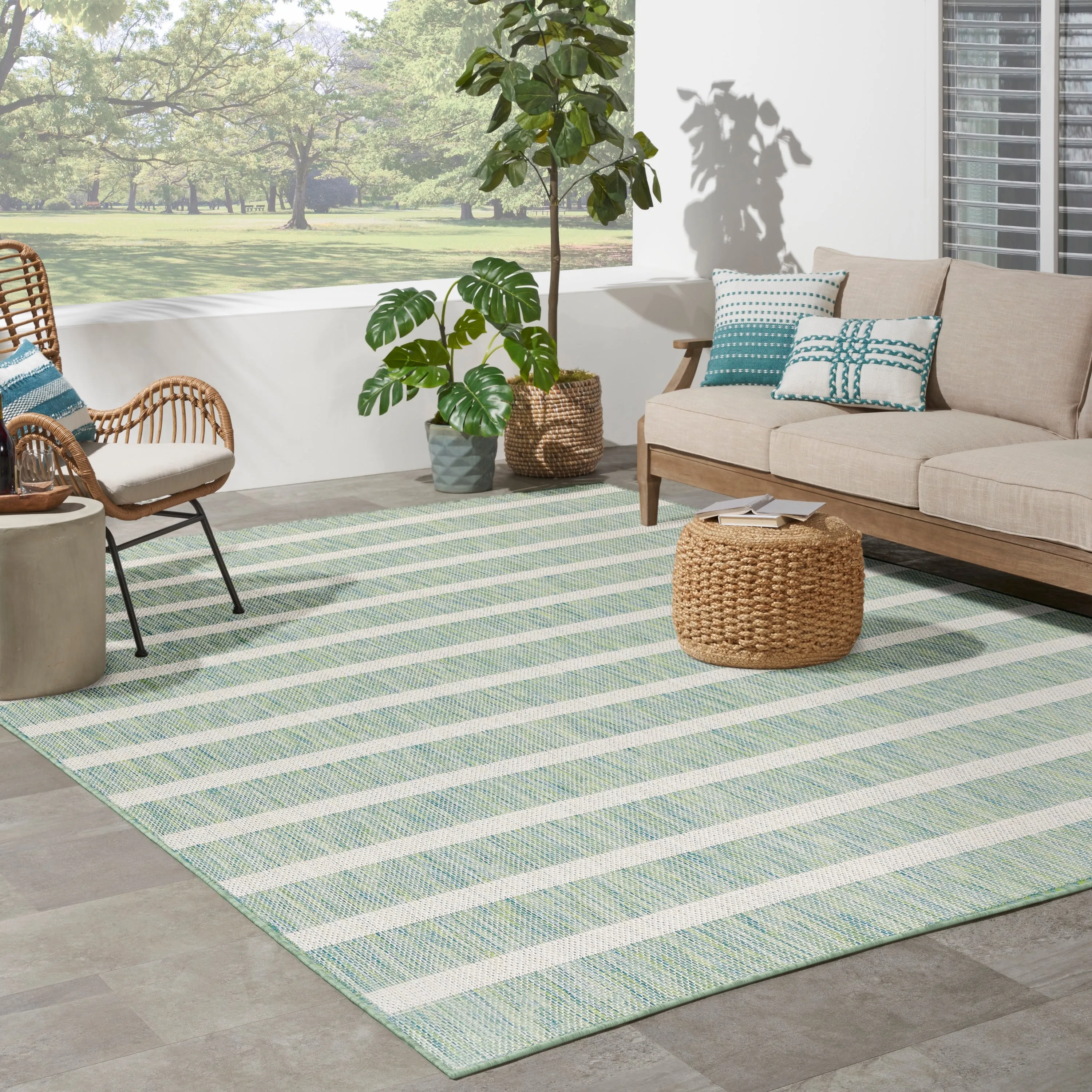 Nourison Positano Indoor/Outdoor Striped Area Rug