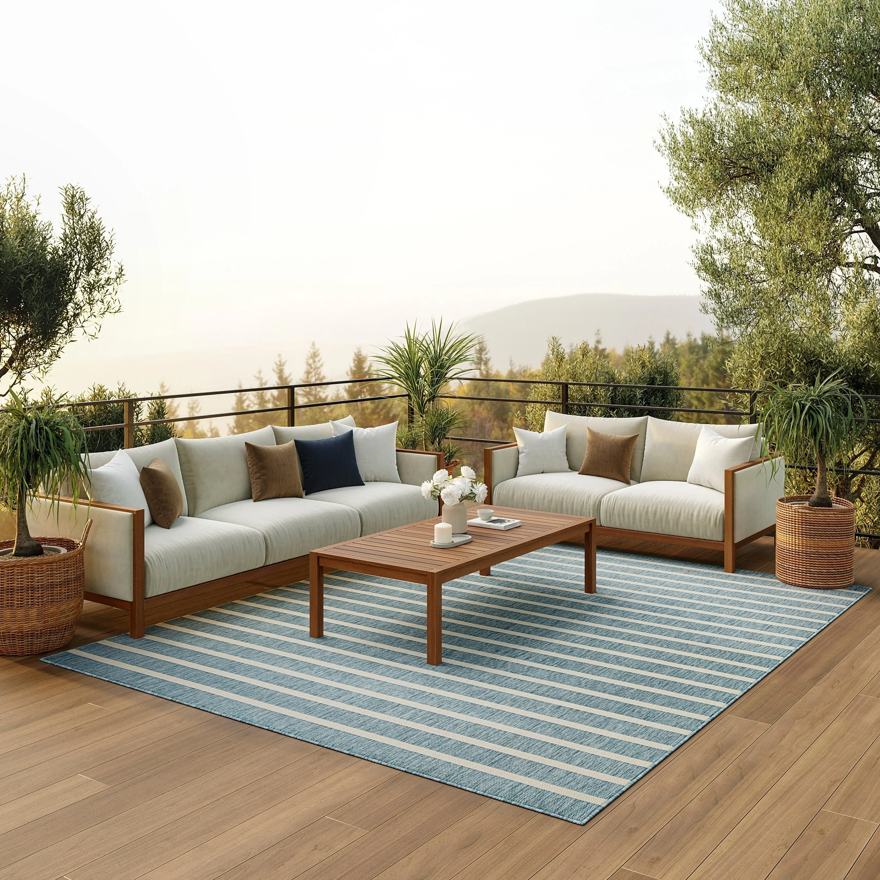 Nourison Positano Indoor/Outdoor Striped Area Rug