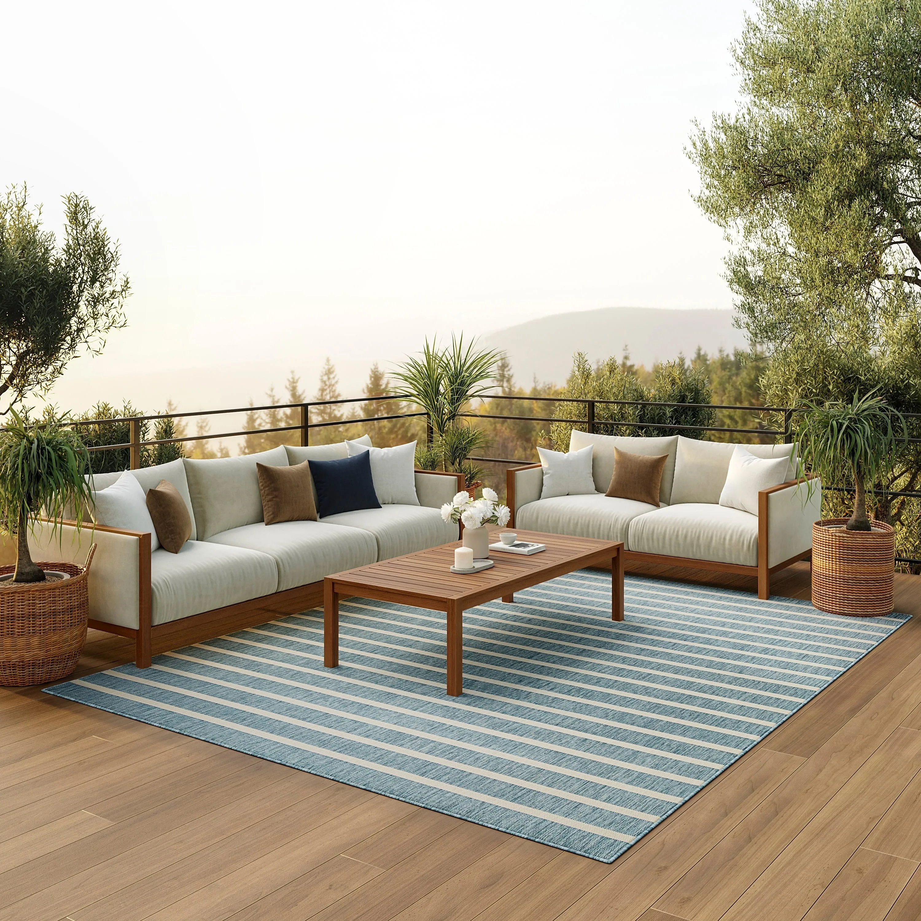 Nourison Positano Indoor/Outdoor Striped Area Rug