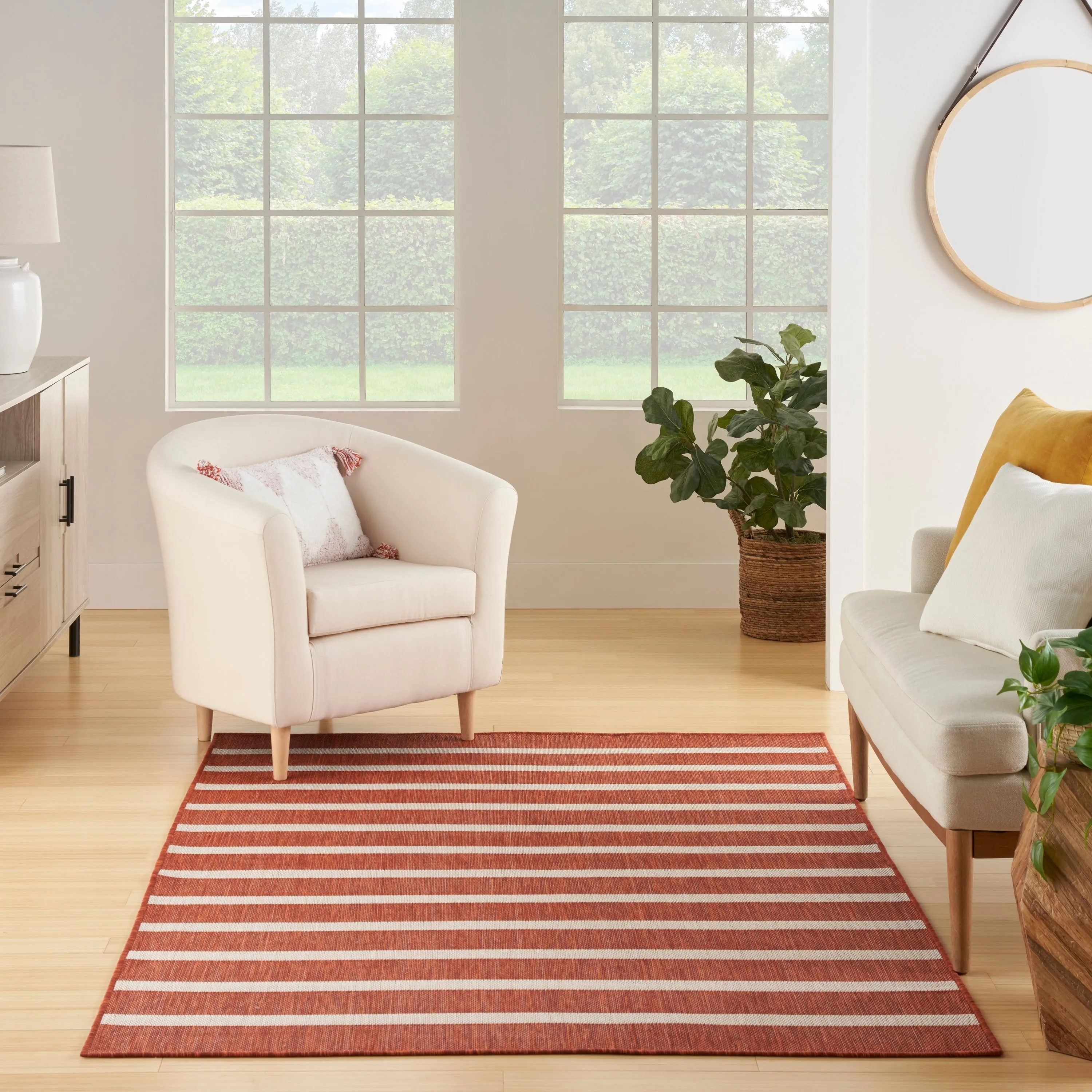Nourison Positano Indoor/Outdoor Striped Area Rug