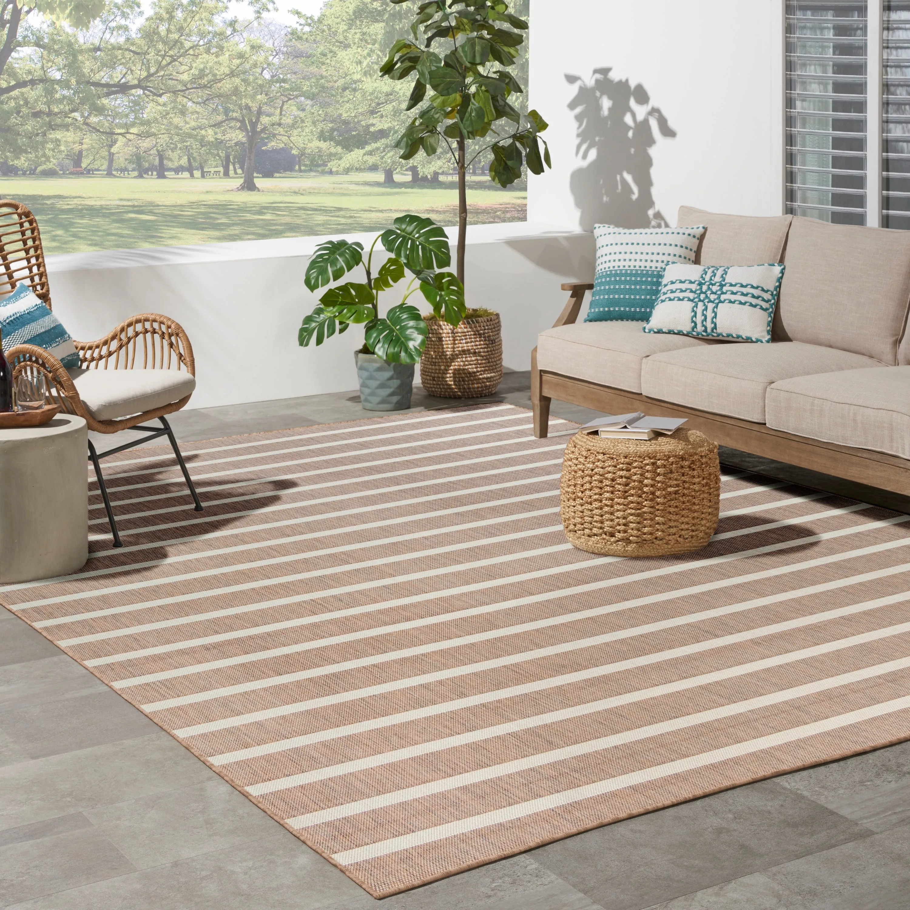 Nourison Positano Indoor/Outdoor Striped Area Rug