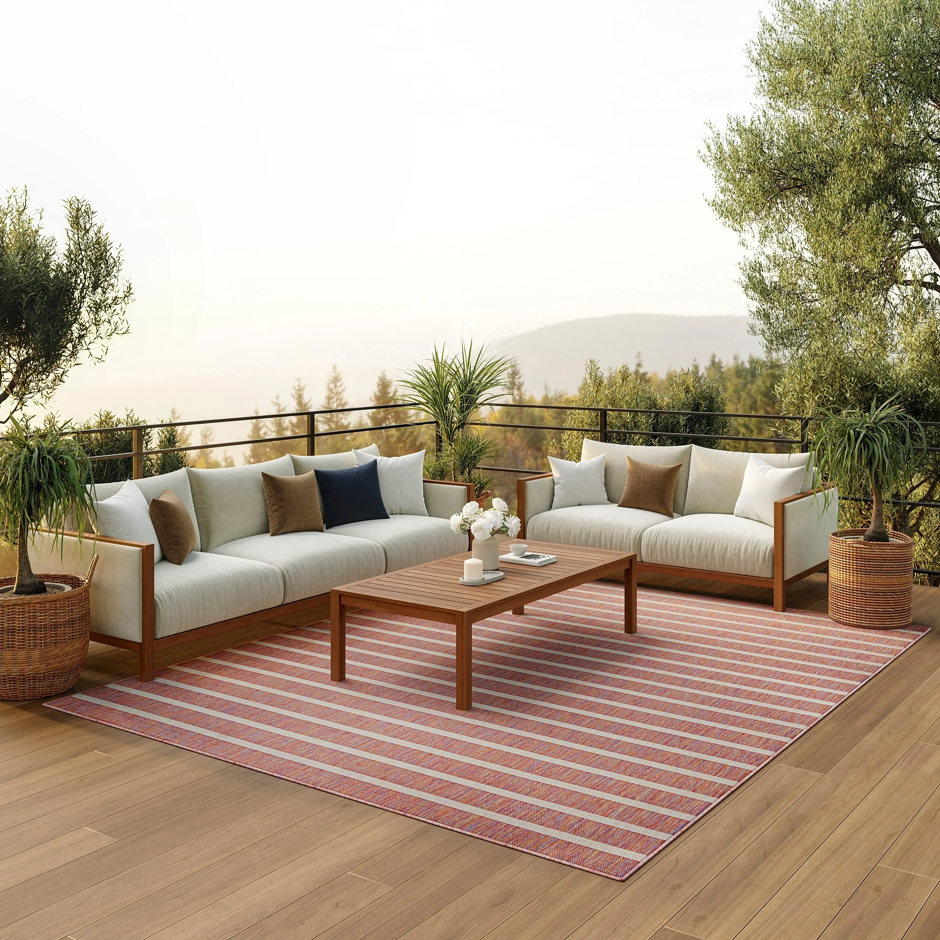 Nourison Positano Indoor/Outdoor Striped Area Rug
