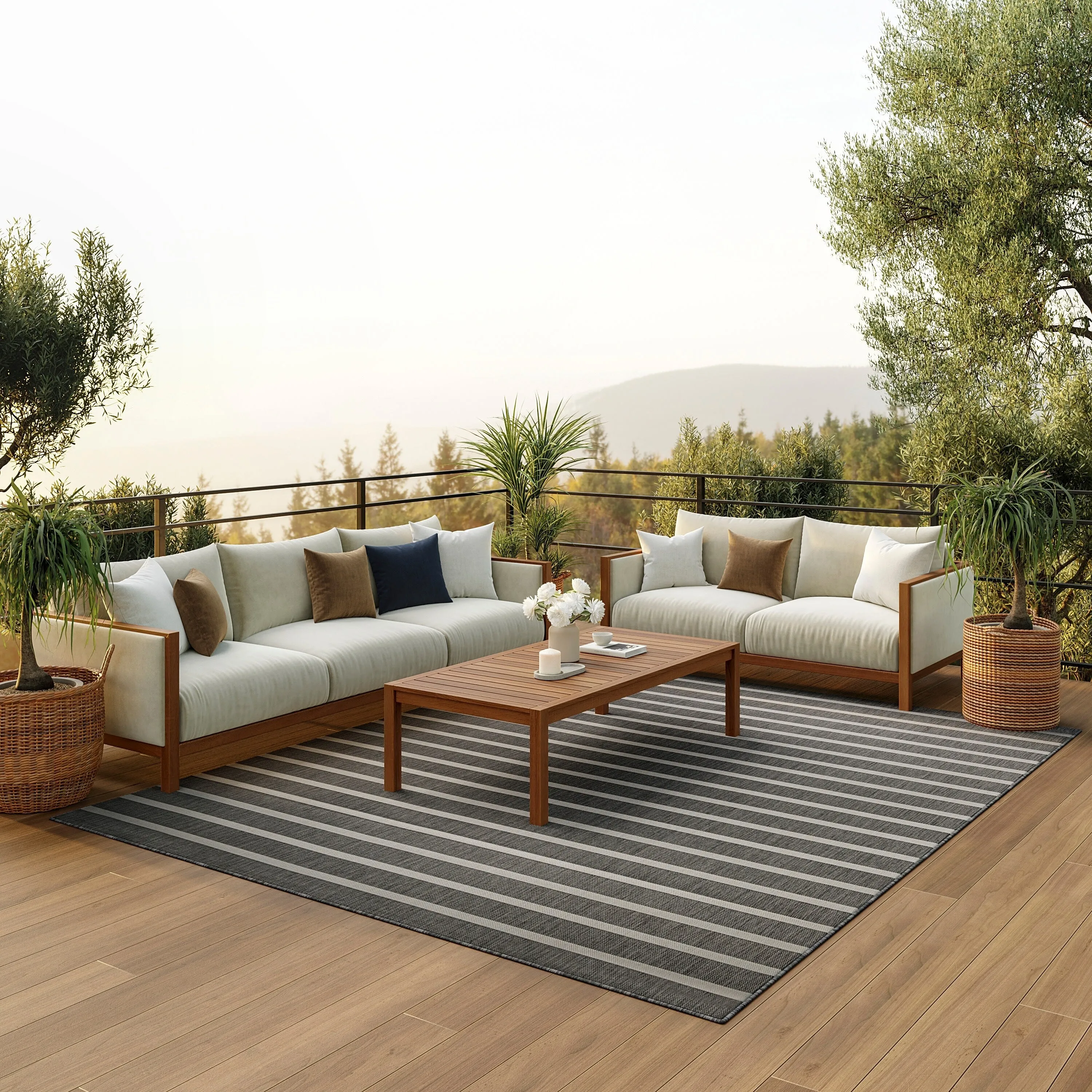 Nourison Positano Indoor/Outdoor Striped Area Rug