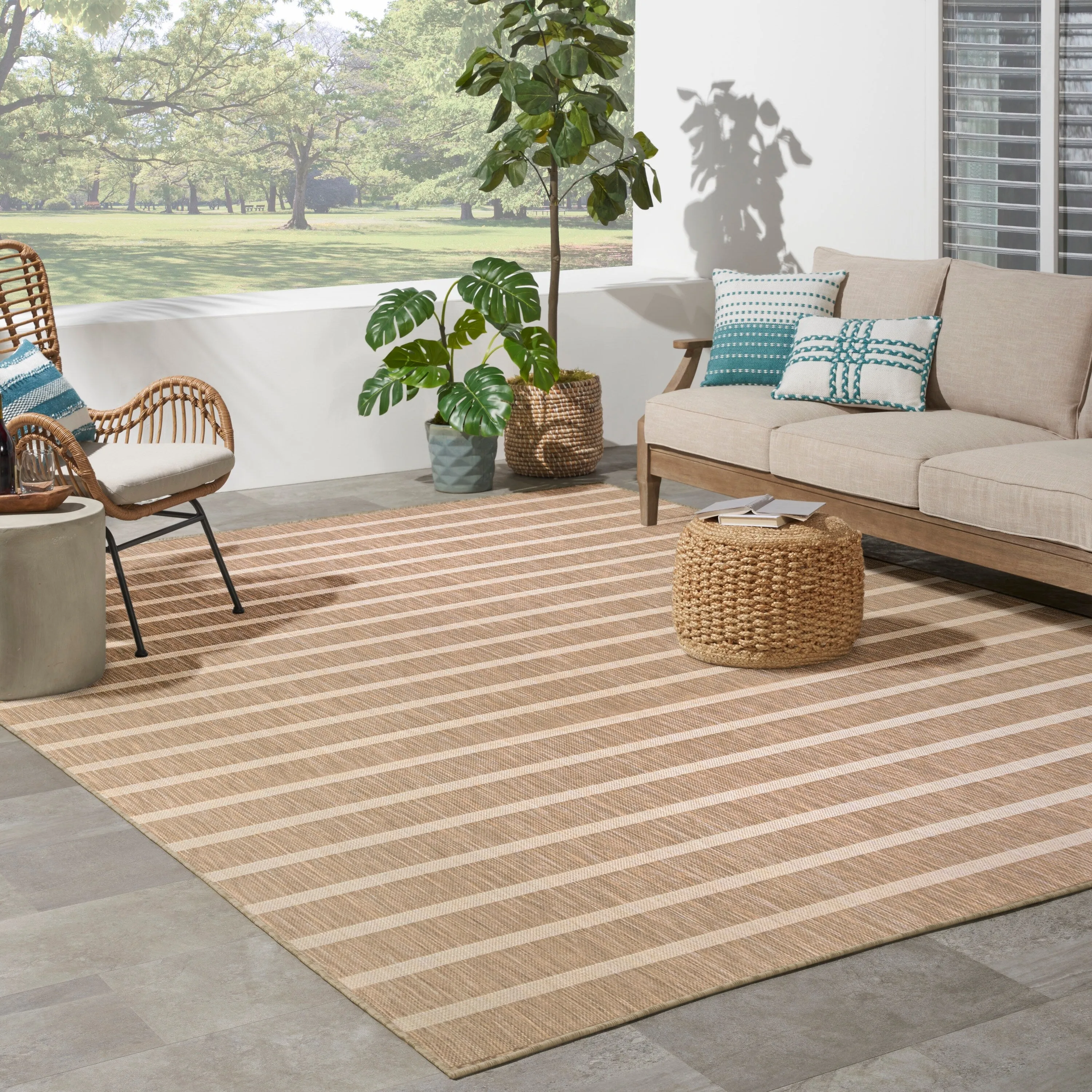 Nourison Positano Indoor/Outdoor Striped Area Rug