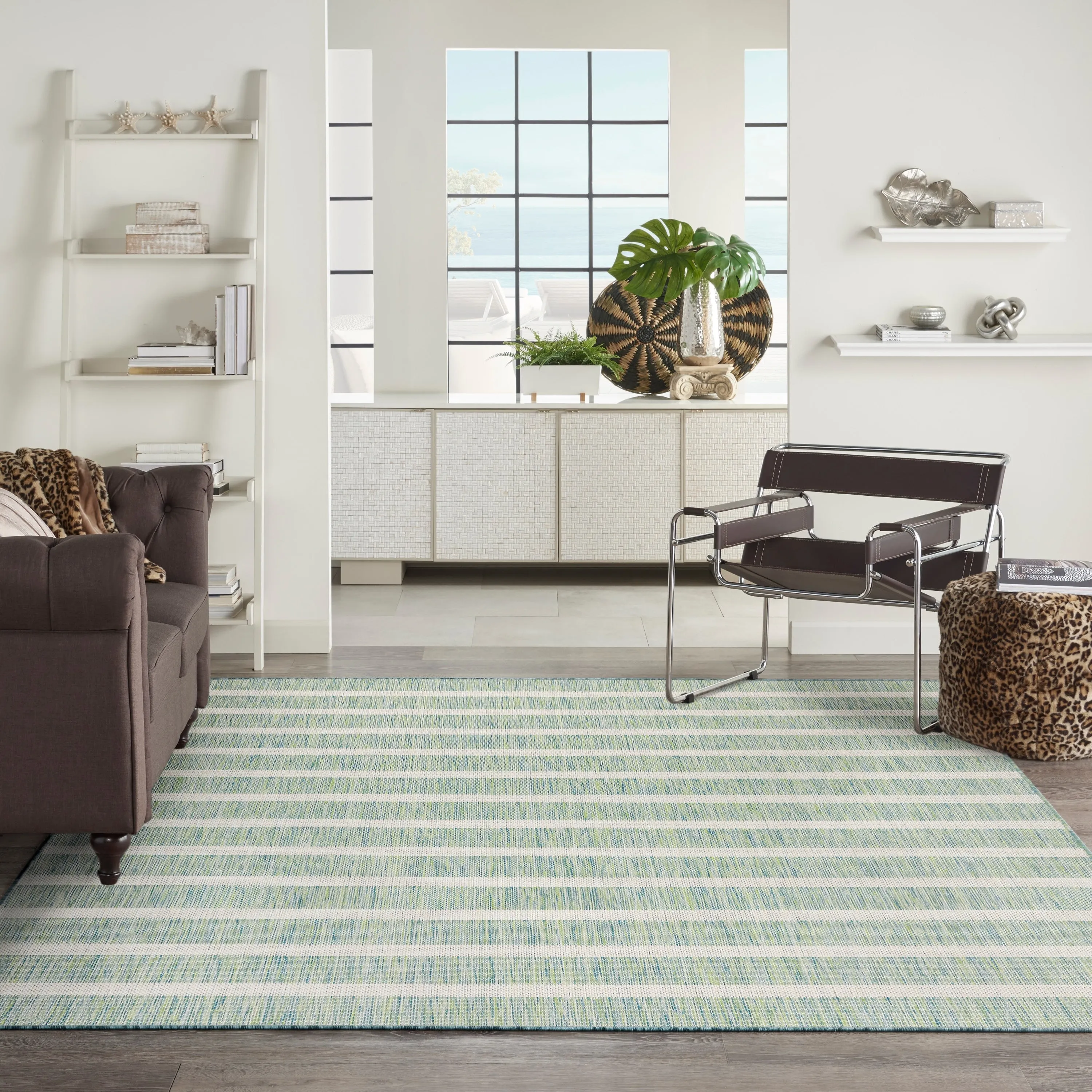 Nourison Positano Indoor/Outdoor Striped Area Rug