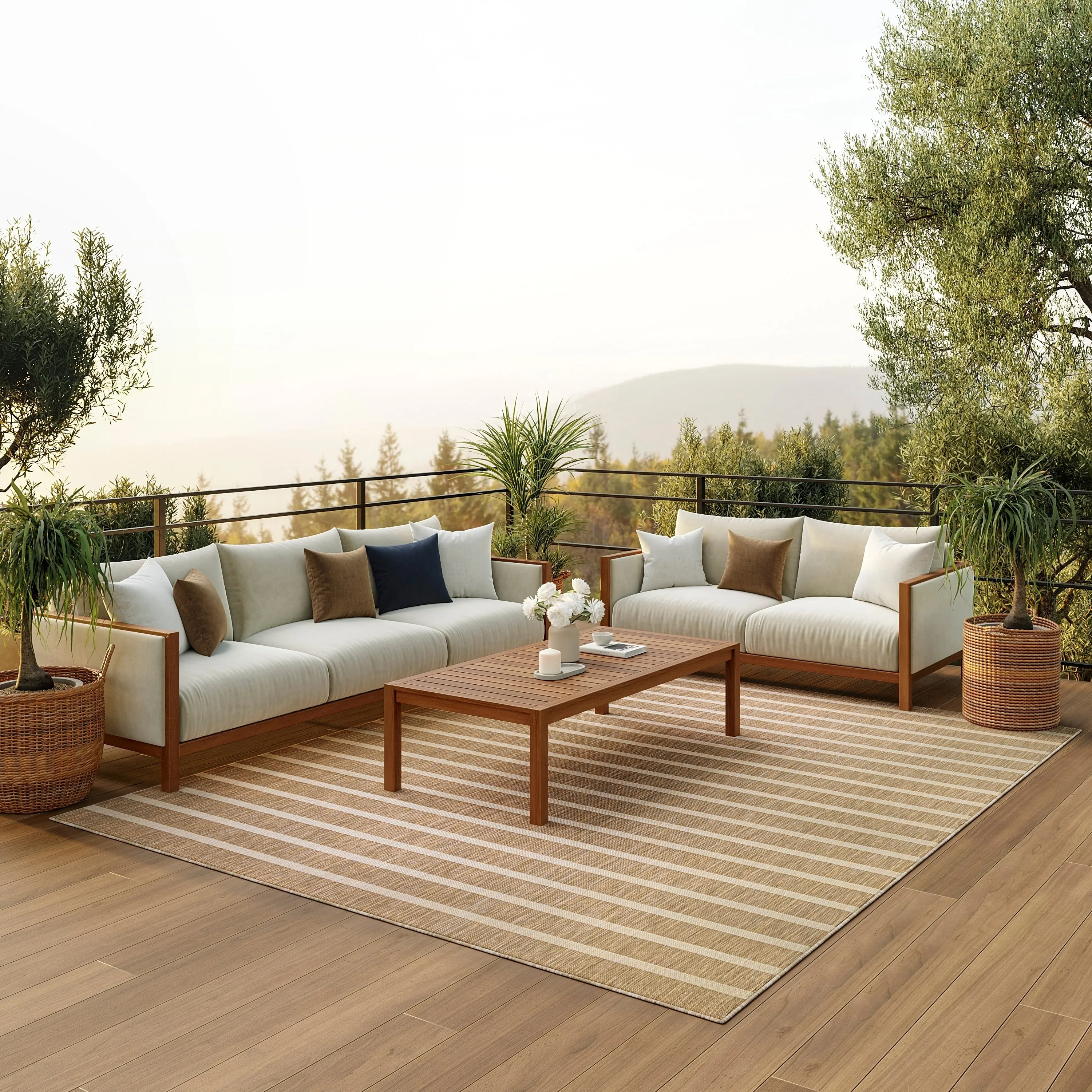 Nourison Positano Indoor/Outdoor Striped Area Rug