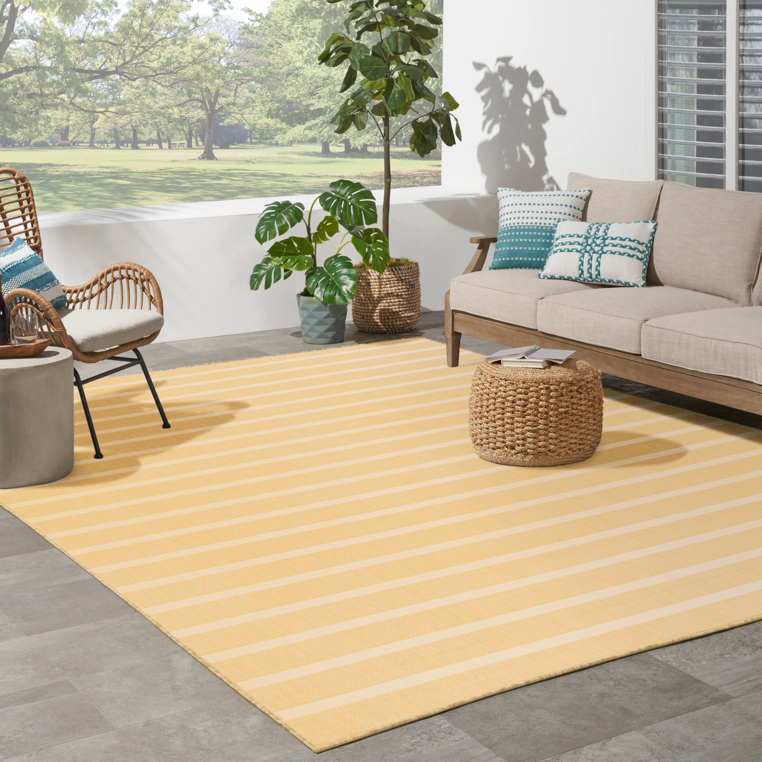 Nourison Positano Indoor/Outdoor Striped Area Rug