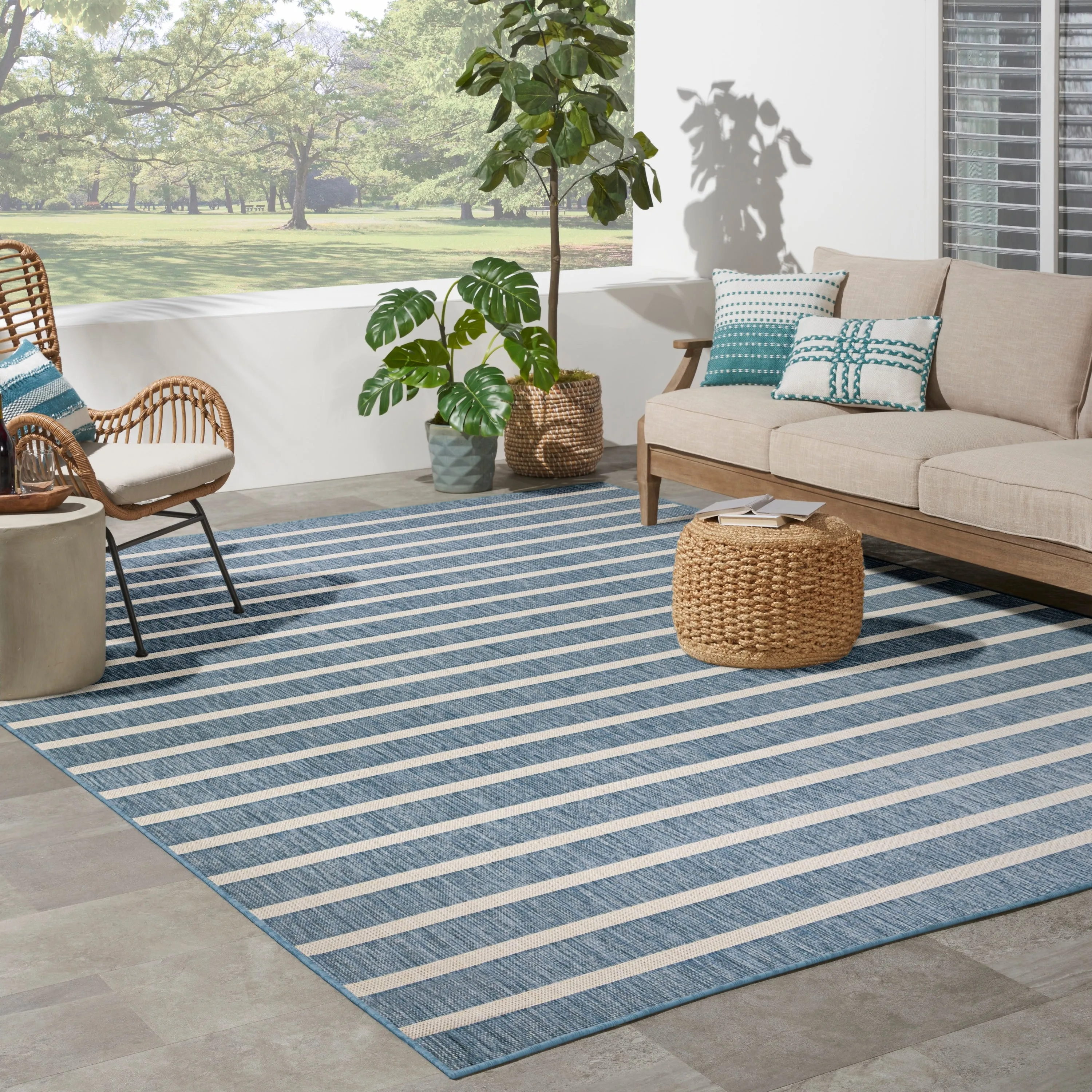 Nourison Positano Indoor/Outdoor Striped Area Rug