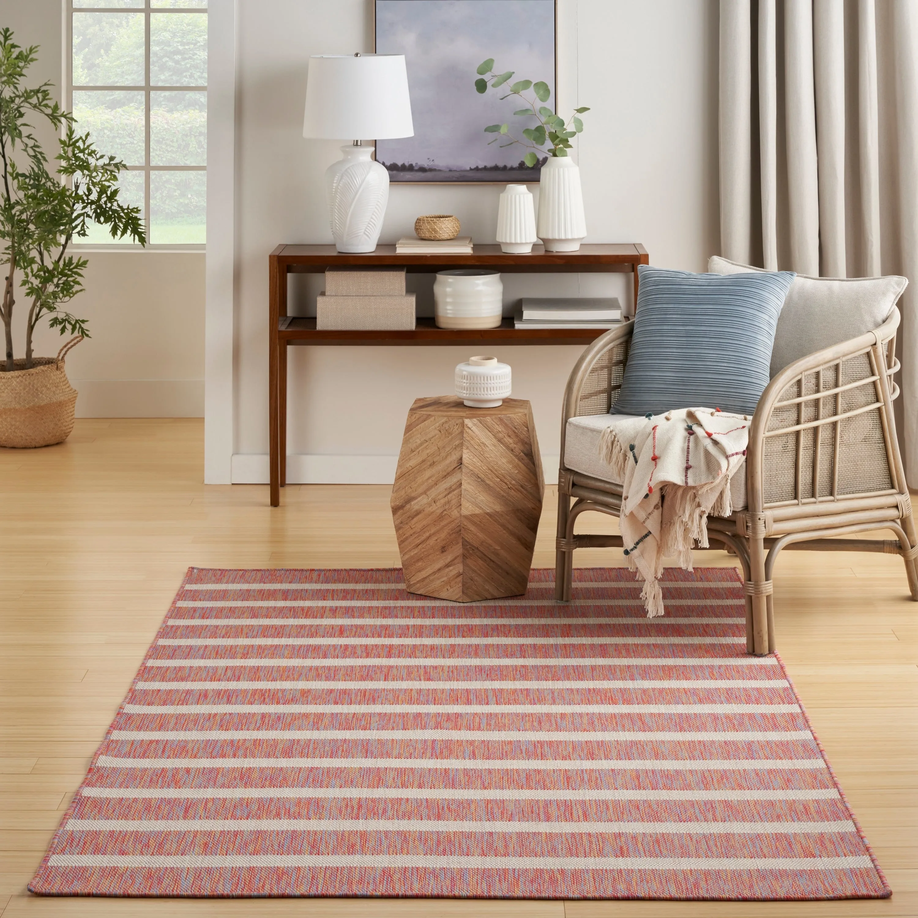 Nourison Positano Indoor/Outdoor Striped Area Rug