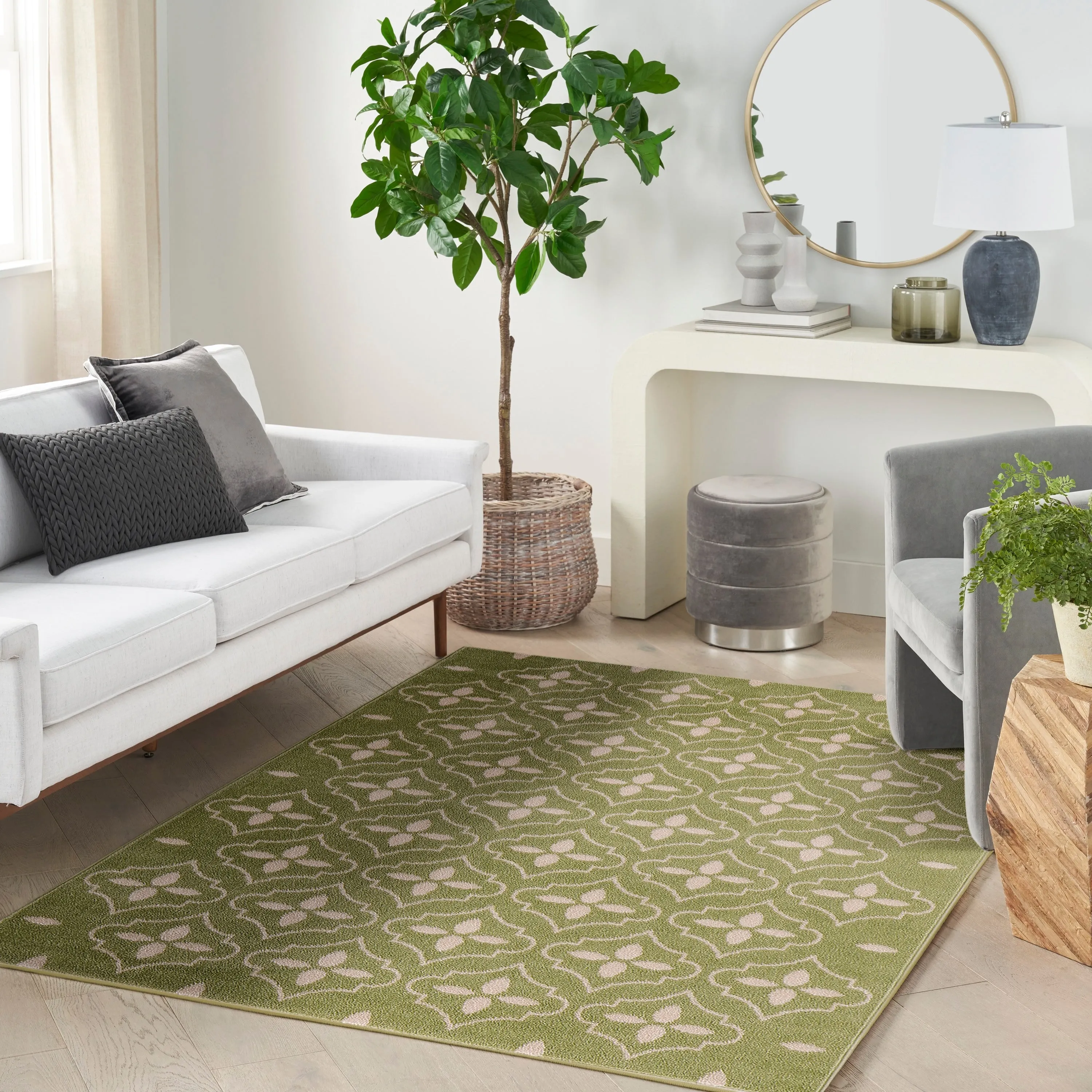 Nourison Sandy Indoor / Outdoor Blue Moroccan Area Rug