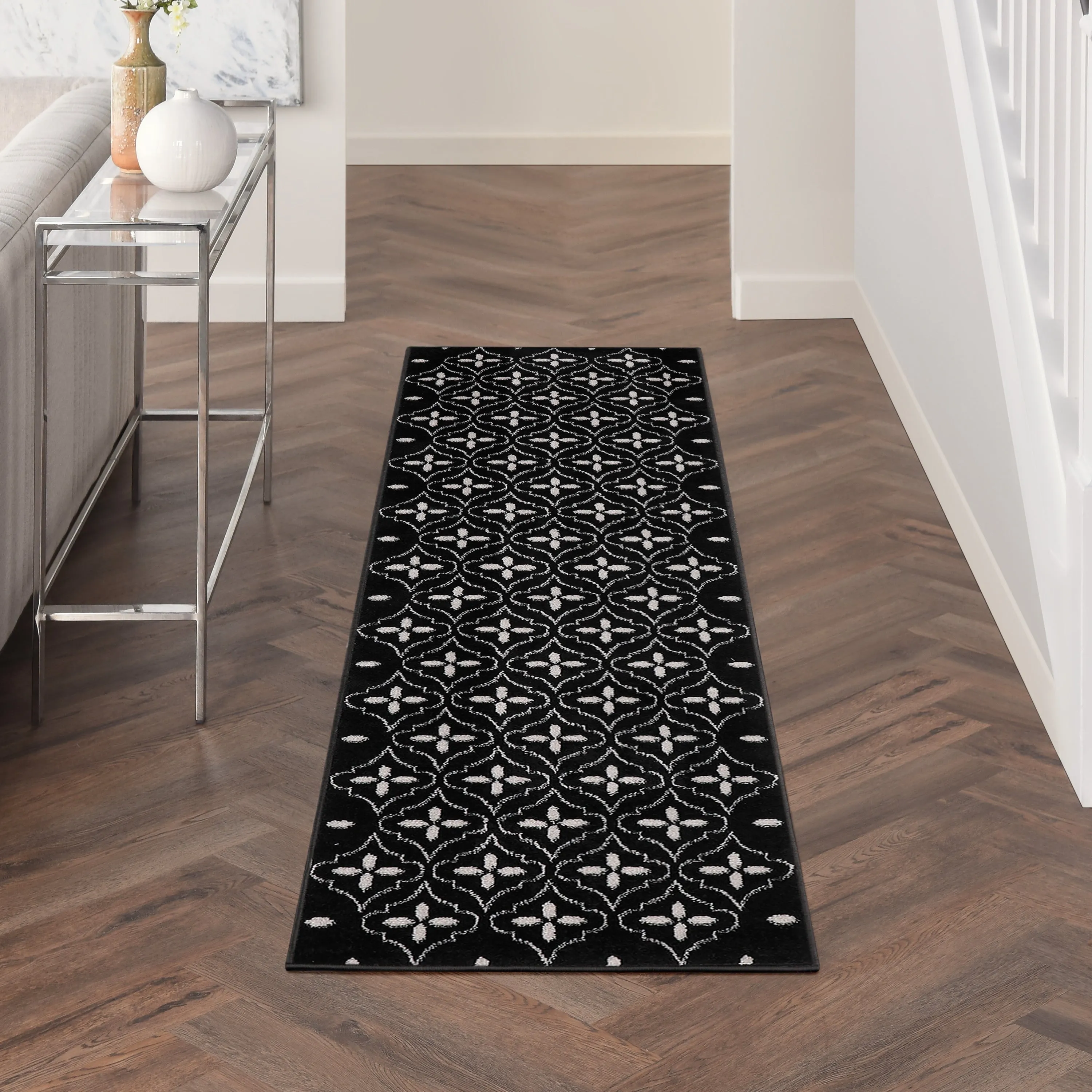 Nourison Sandy Indoor / Outdoor Blue Moroccan Area Rug