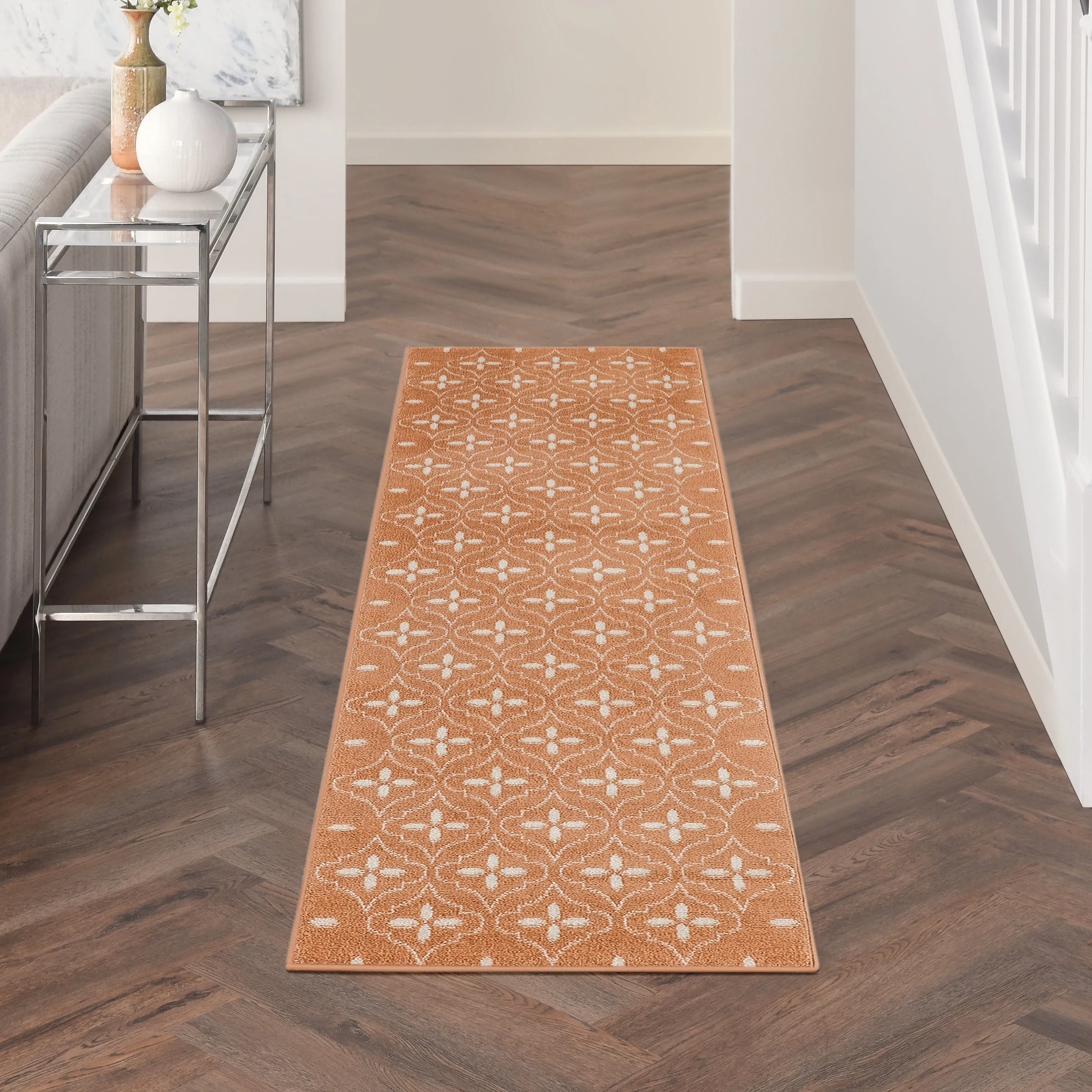 Nourison Sandy Indoor / Outdoor Blue Moroccan Area Rug