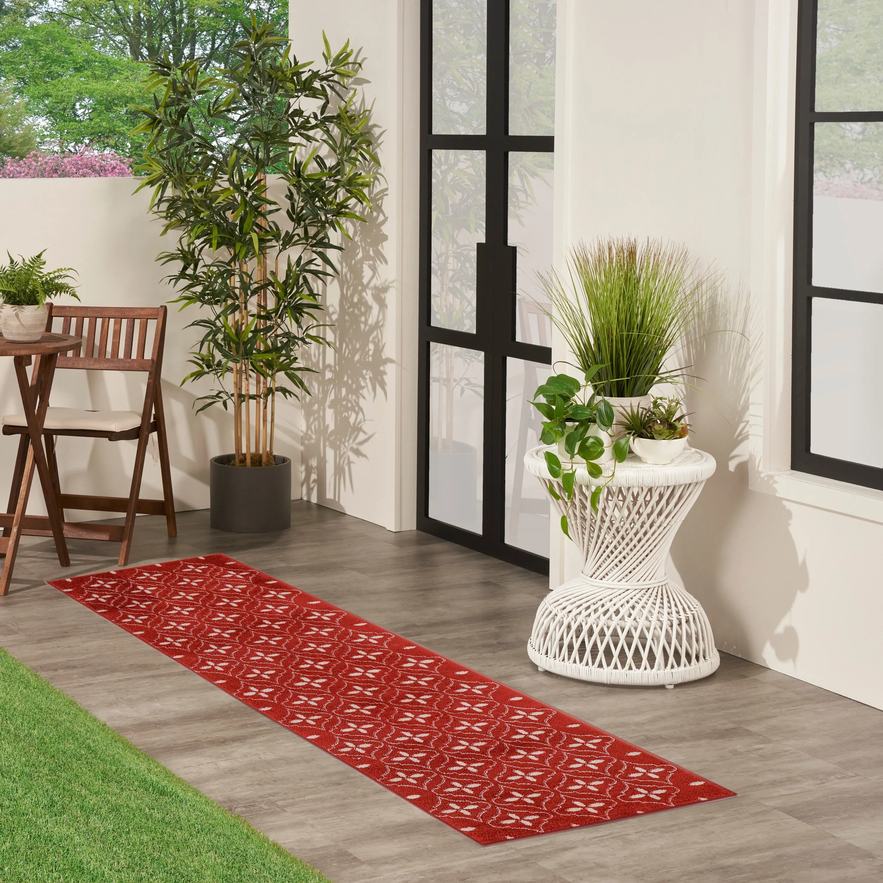 Nourison Sandy Indoor / Outdoor Blue Moroccan Area Rug