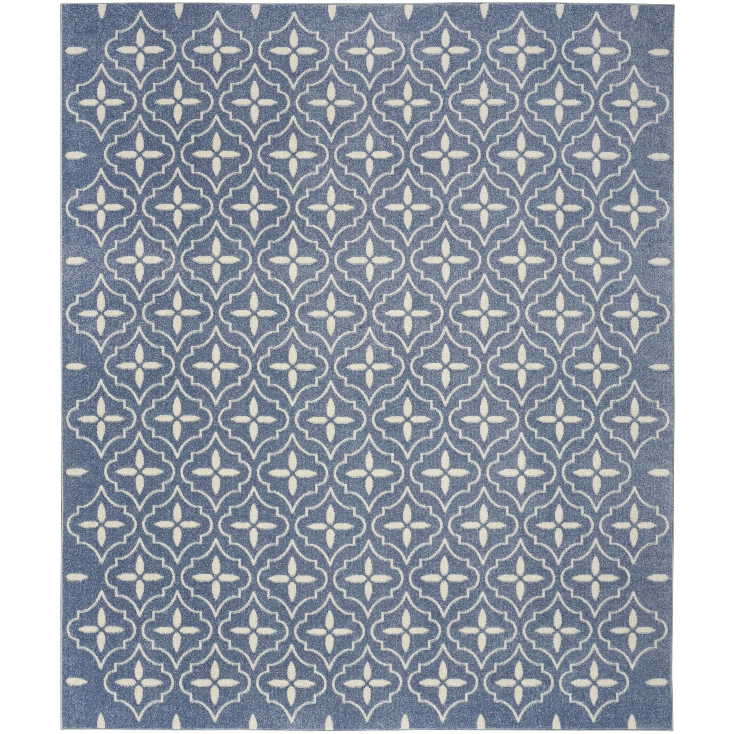 Nourison Sandy Indoor / Outdoor Blue Moroccan Area Rug