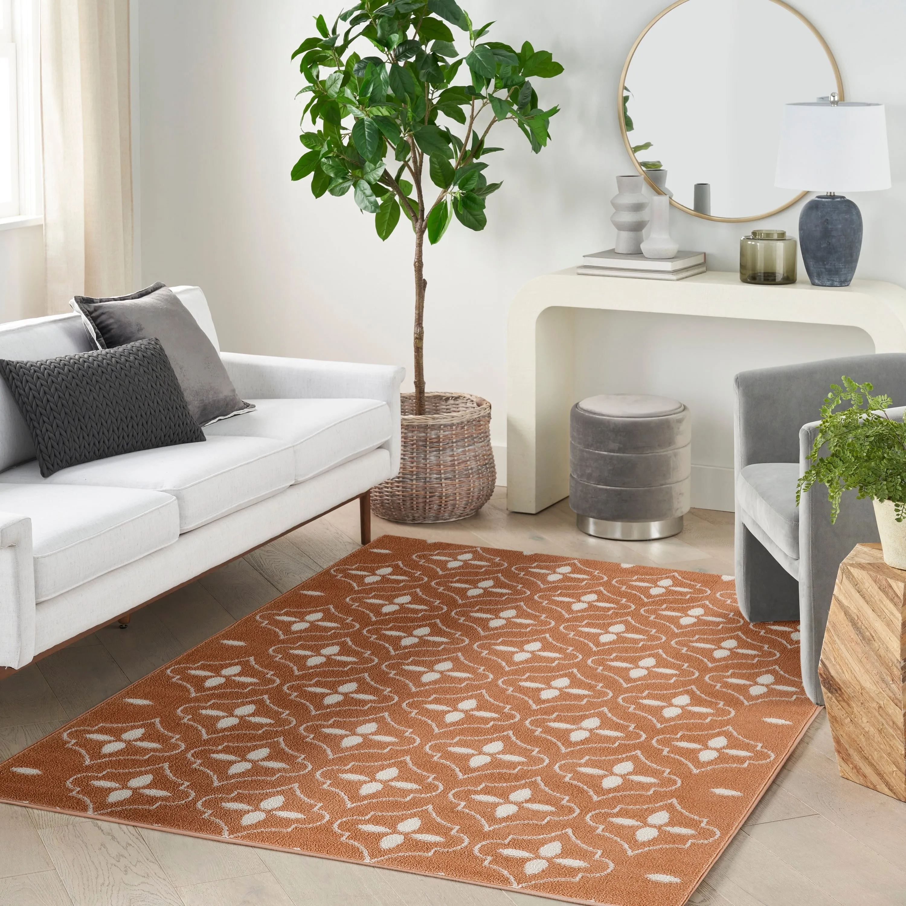 Nourison Sandy Indoor / Outdoor Blue Moroccan Area Rug