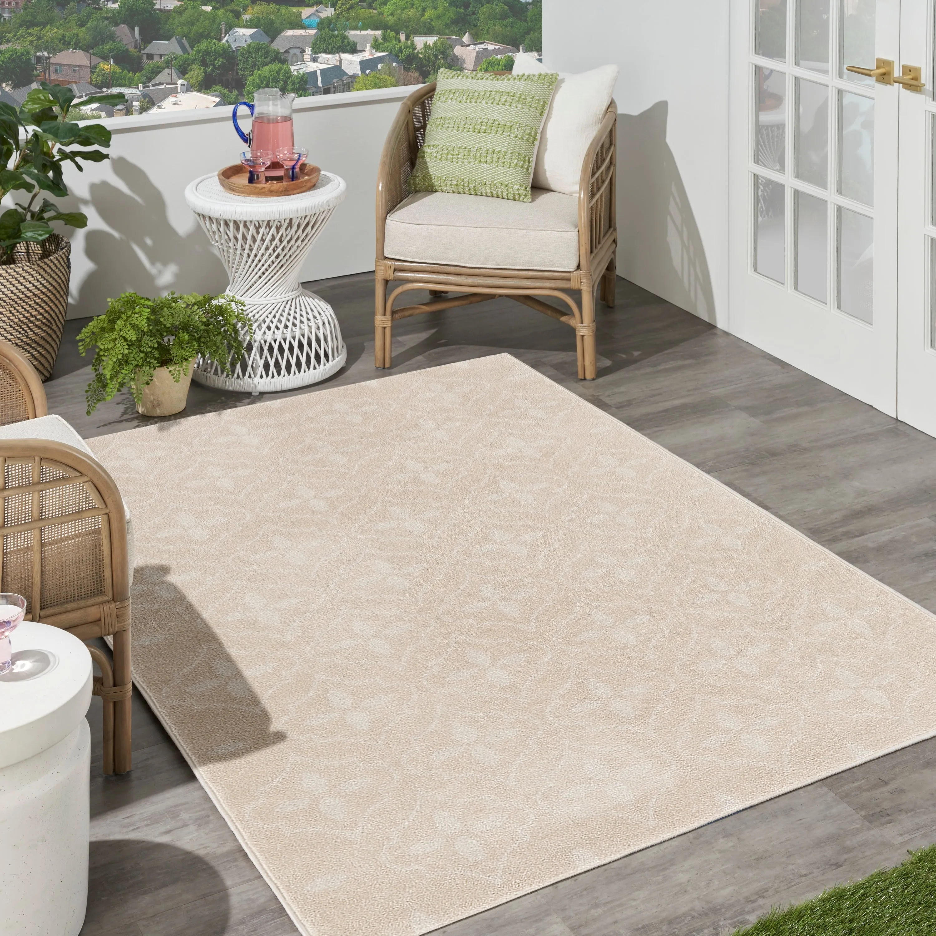 Nourison Sandy Indoor / Outdoor Blue Moroccan Area Rug