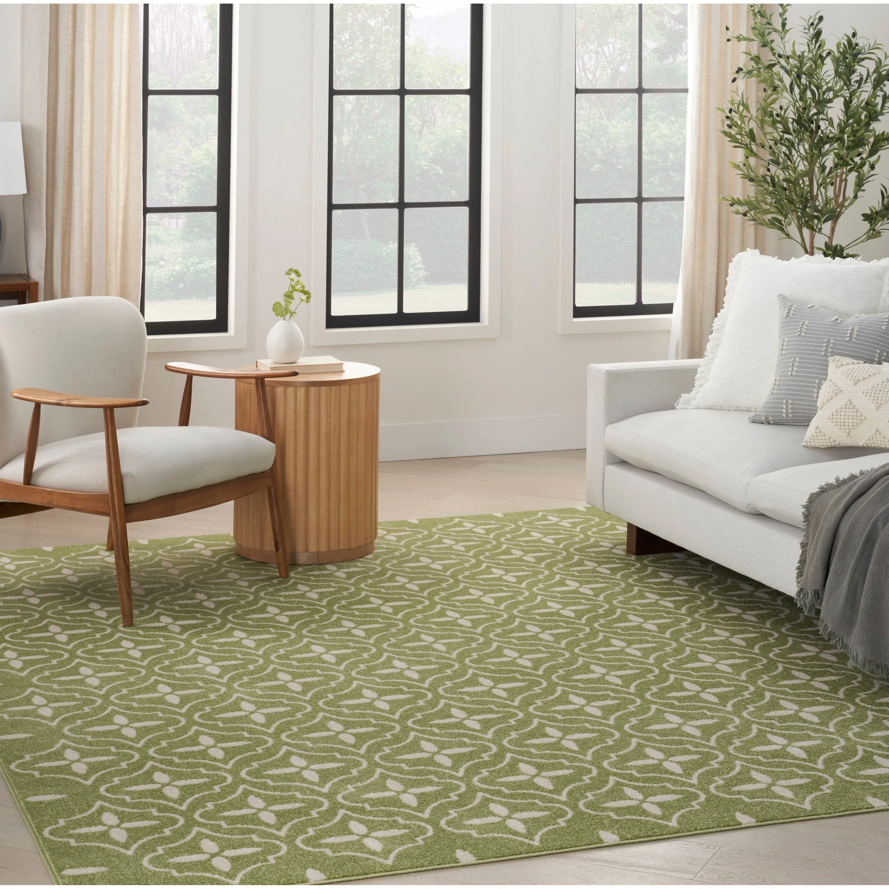 Nourison Sandy Indoor / Outdoor Blue Moroccan Area Rug