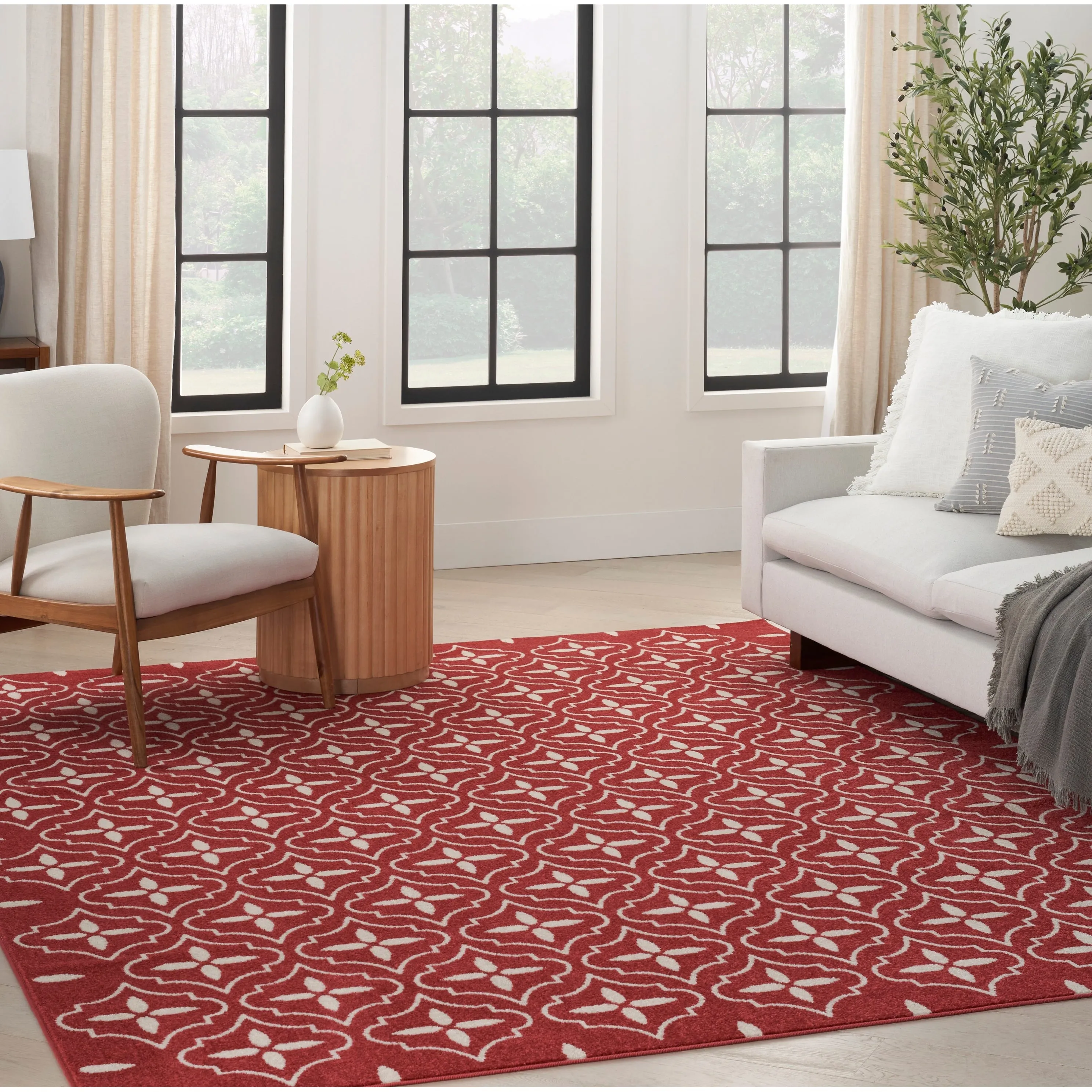 Nourison Sandy Indoor / Outdoor Blue Moroccan Area Rug