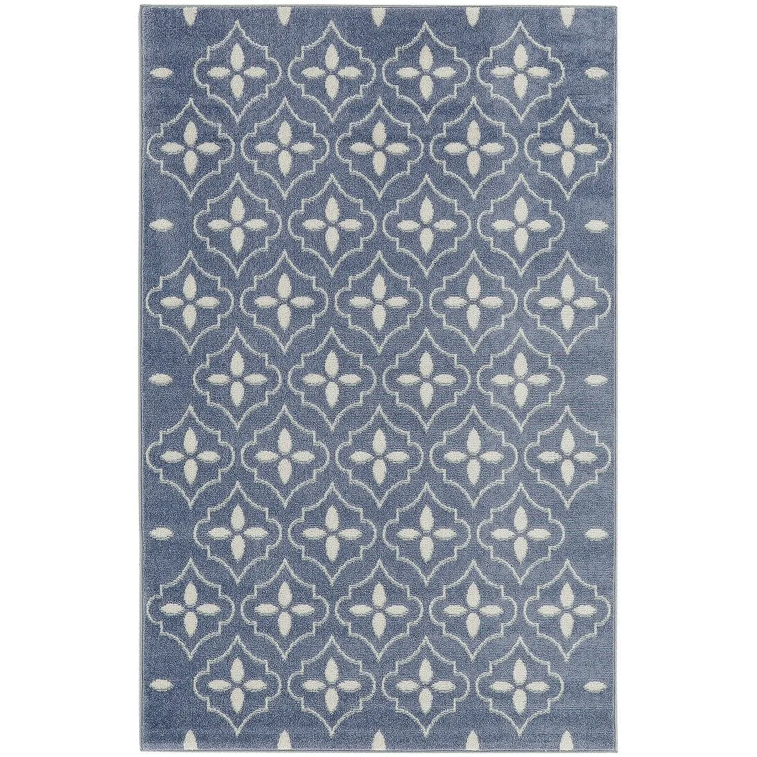 Nourison Sandy Indoor / Outdoor Blue Moroccan Area Rug