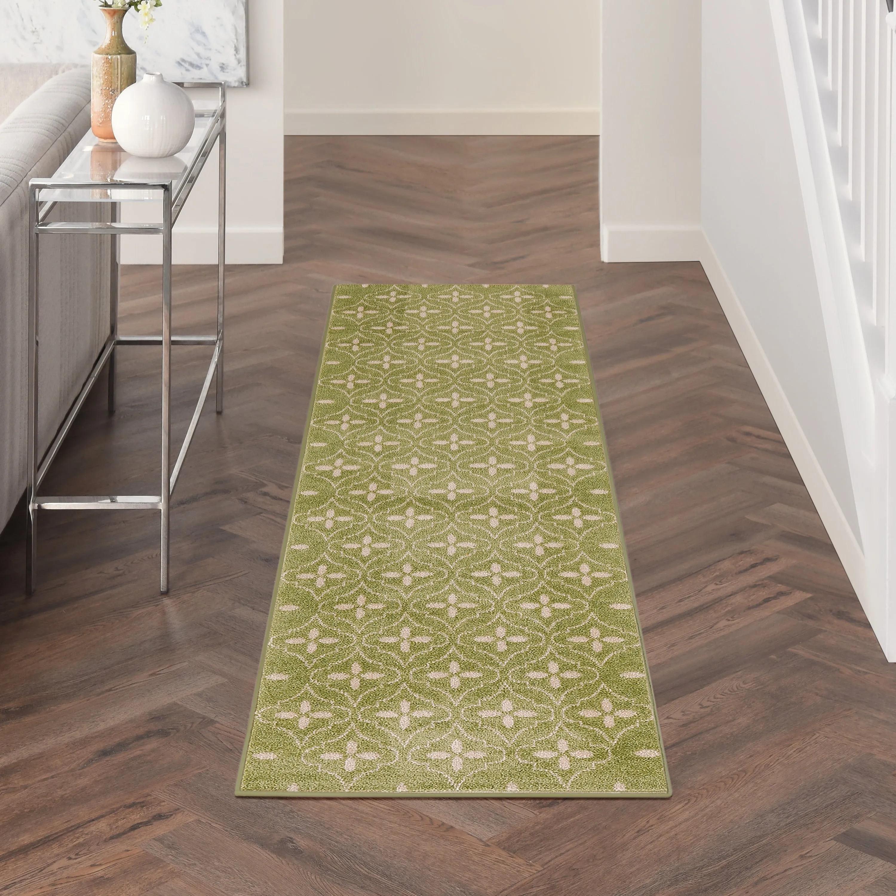 Nourison Sandy Indoor / Outdoor Blue Moroccan Area Rug