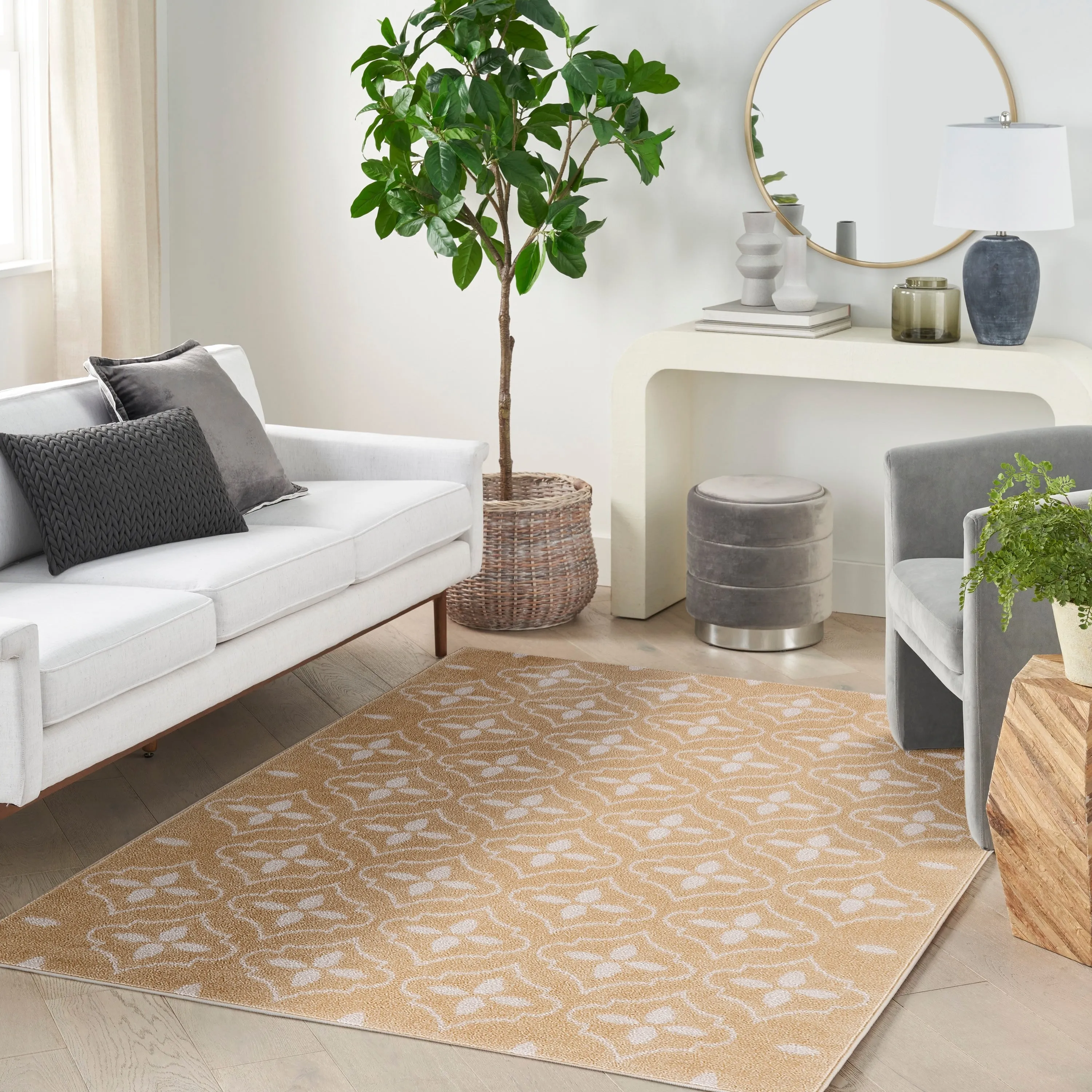 Nourison Sandy Indoor / Outdoor Blue Moroccan Area Rug
