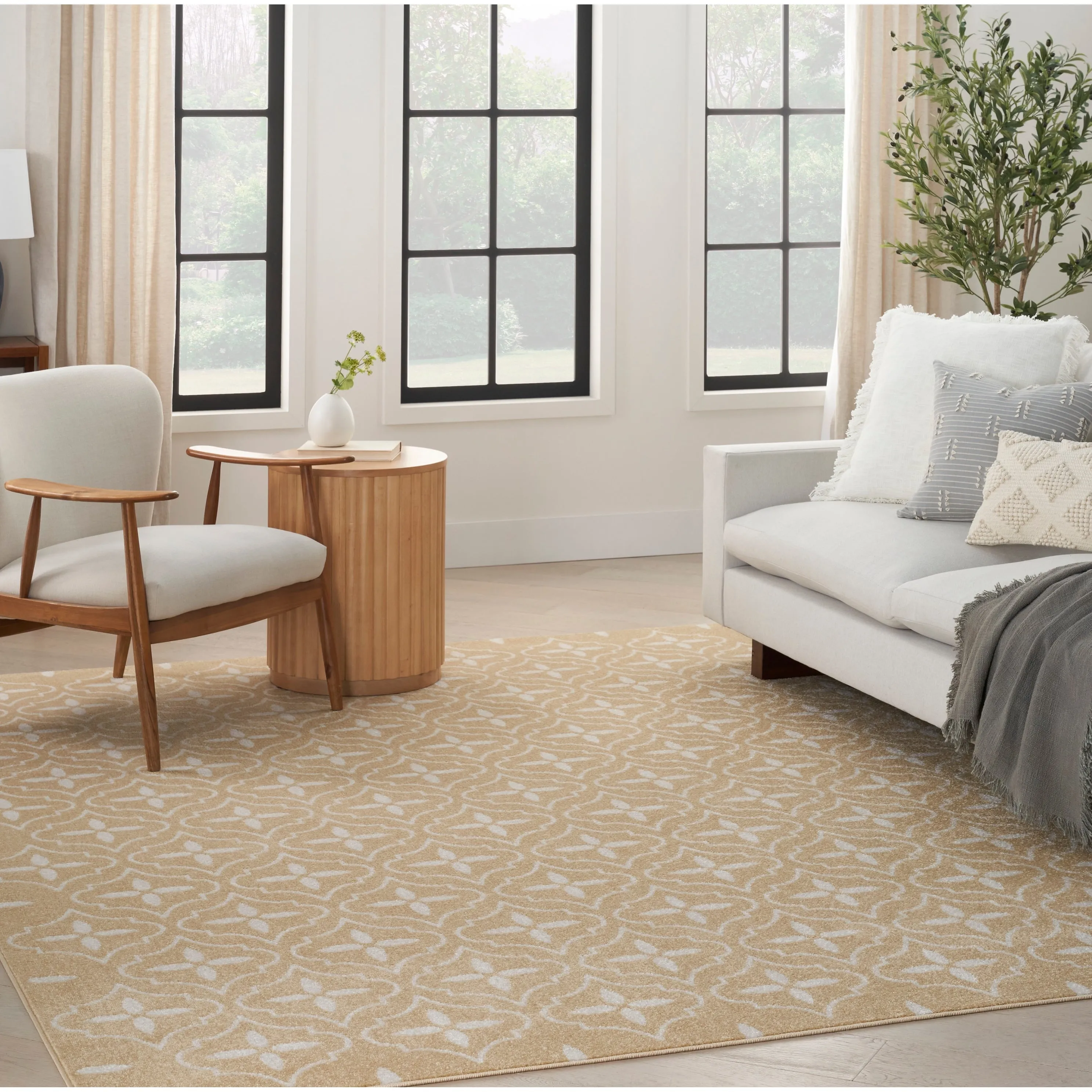 Nourison Sandy Indoor / Outdoor Blue Moroccan Area Rug
