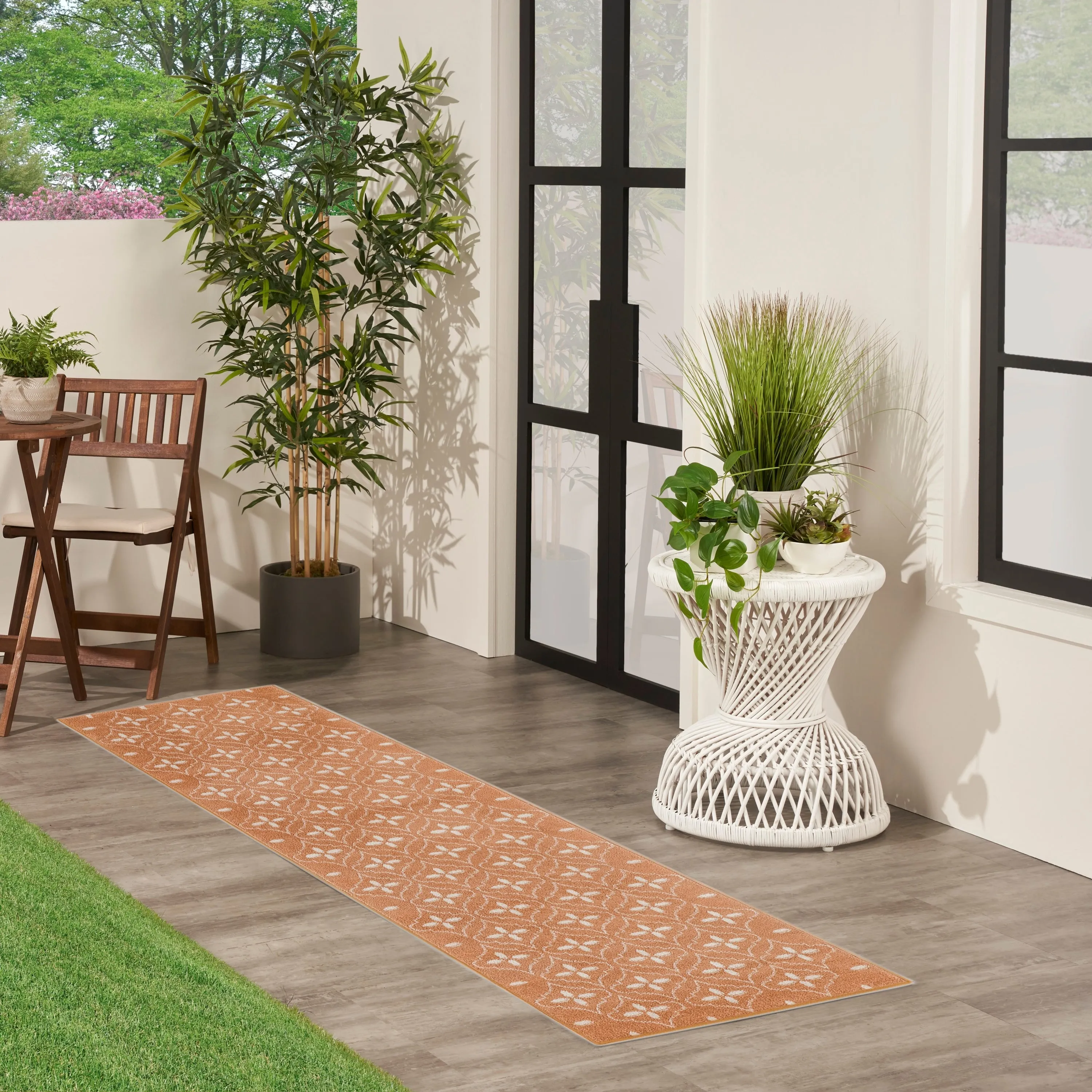 Nourison Sandy Indoor / Outdoor Blue Moroccan Area Rug