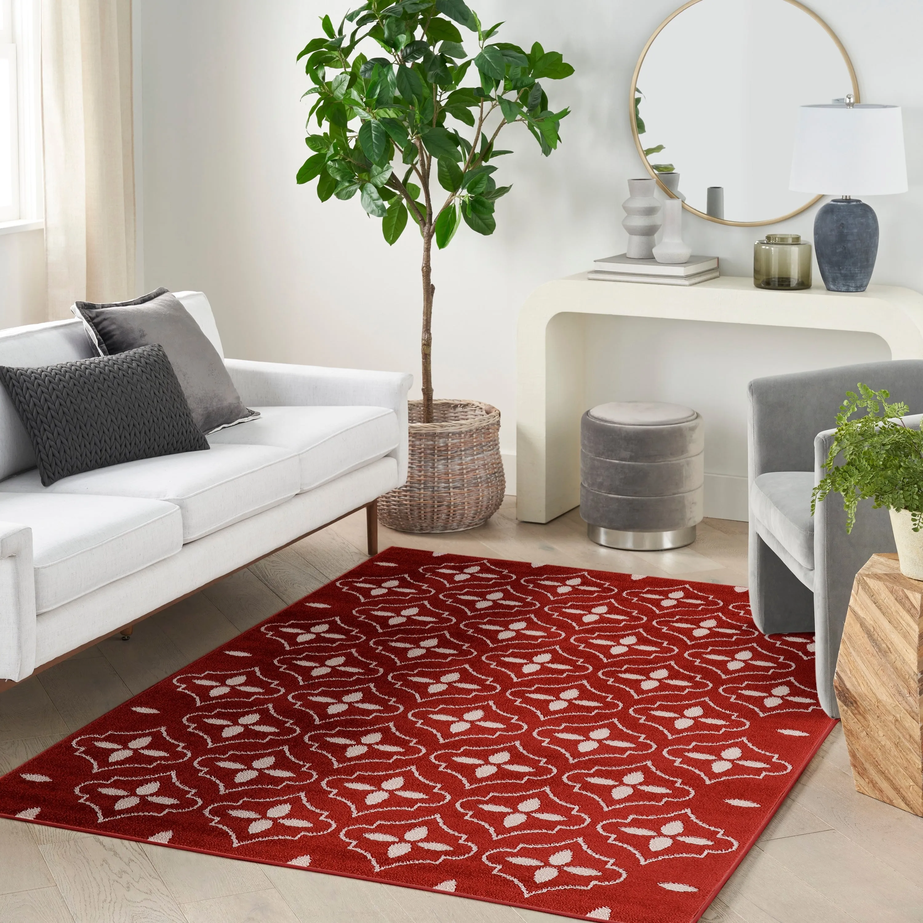 Nourison Sandy Indoor / Outdoor Blue Moroccan Area Rug