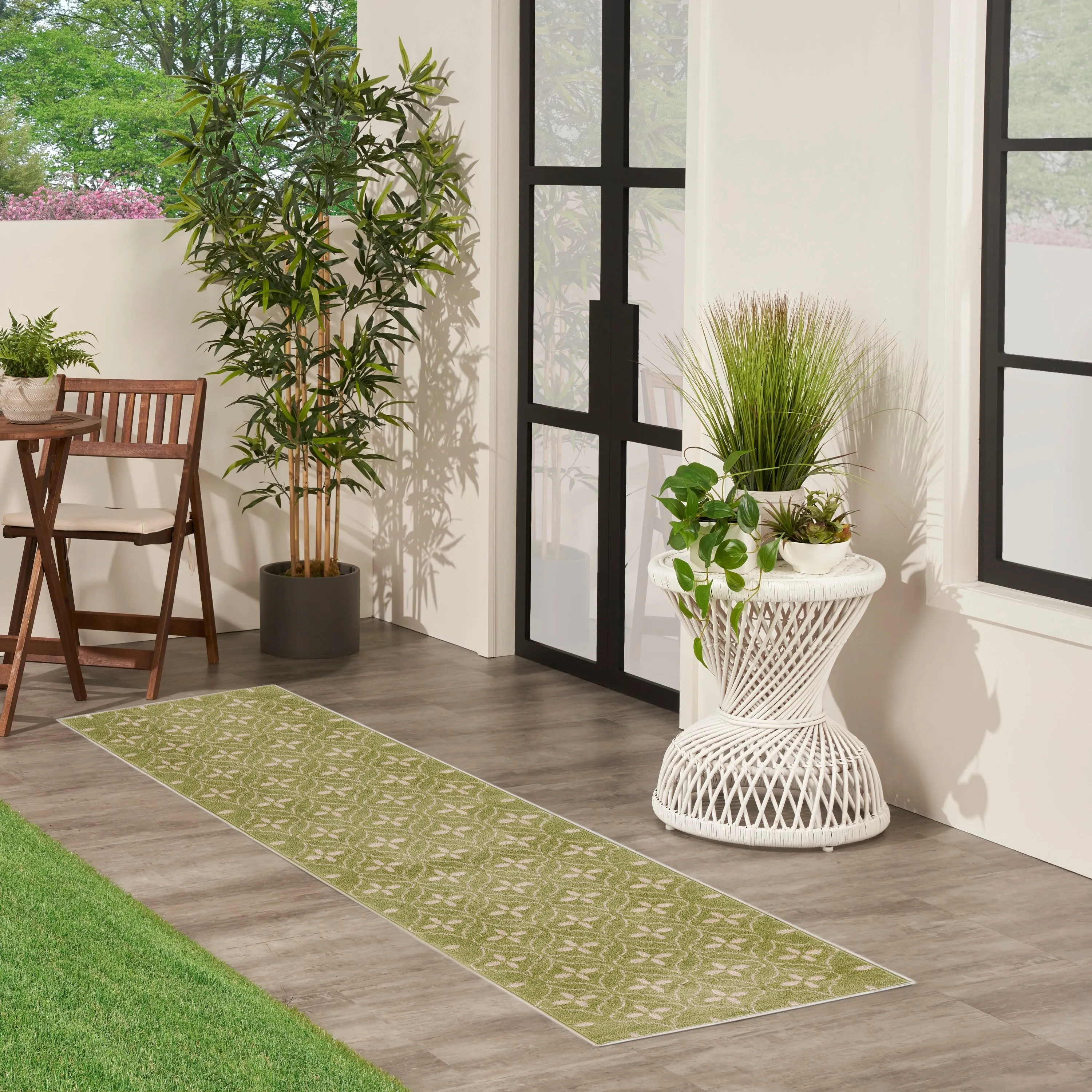 Nourison Sandy Indoor / Outdoor Blue Moroccan Area Rug