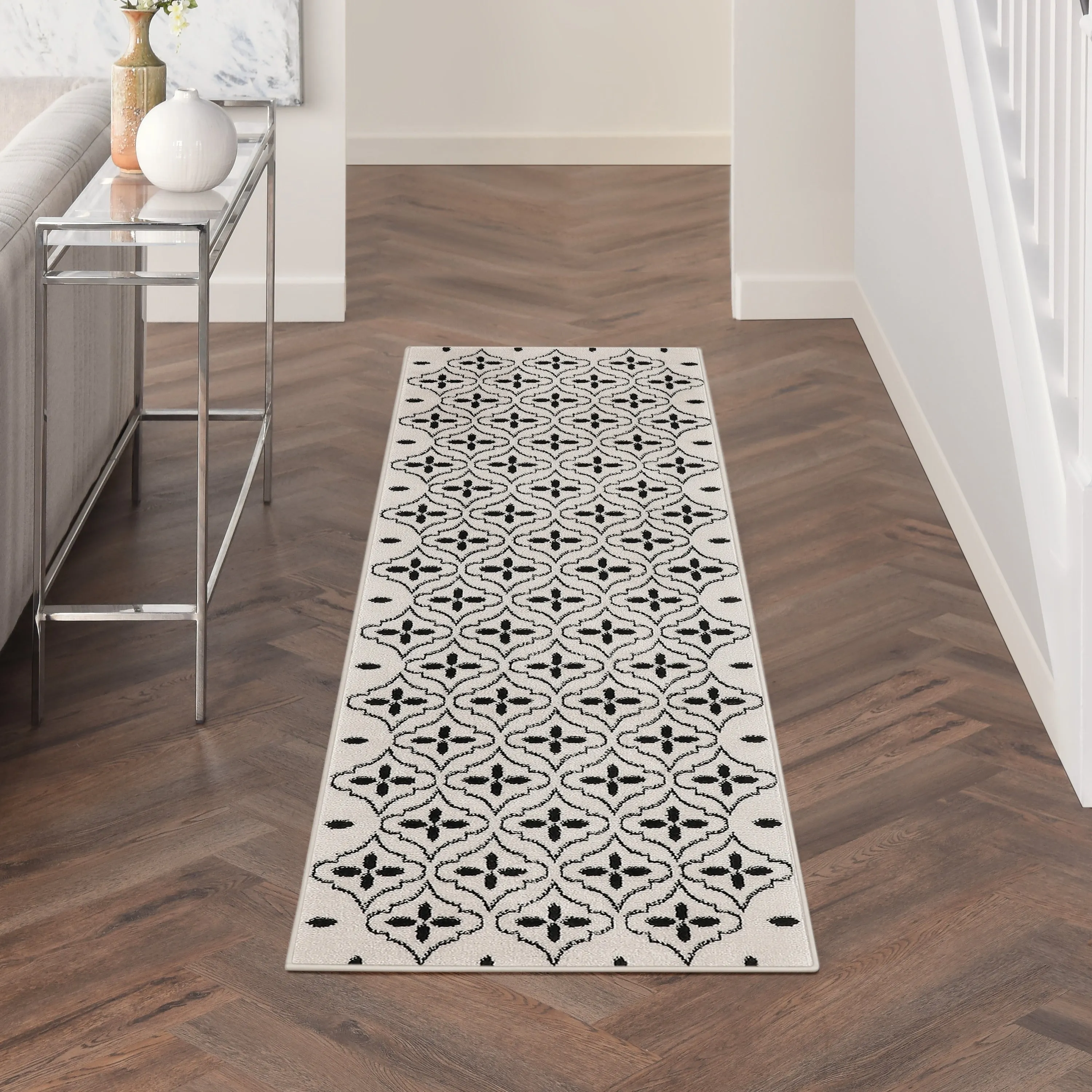 Nourison Sandy Indoor / Outdoor Blue Moroccan Area Rug