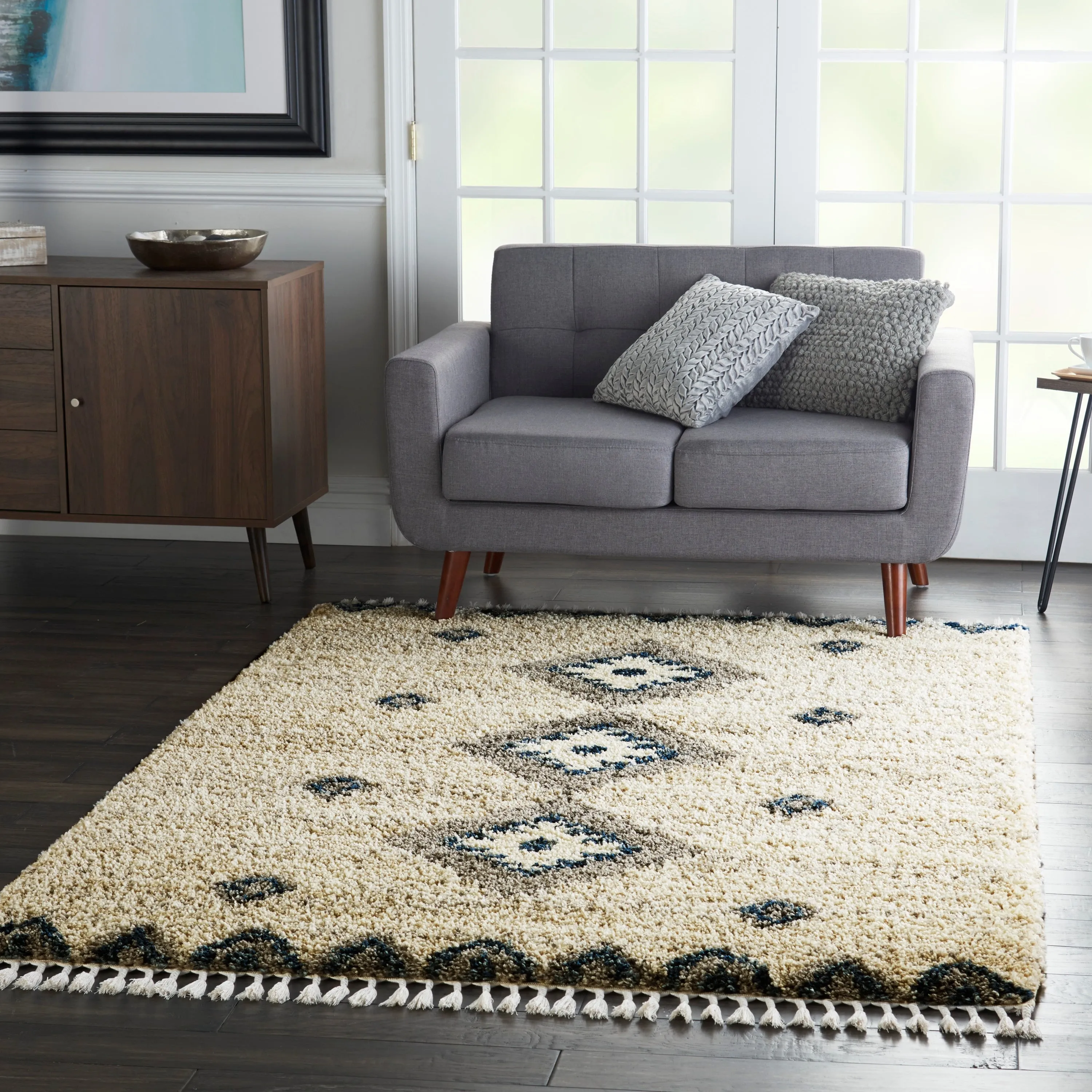 Nourison Scandinavian Geometric Shag Area Rug