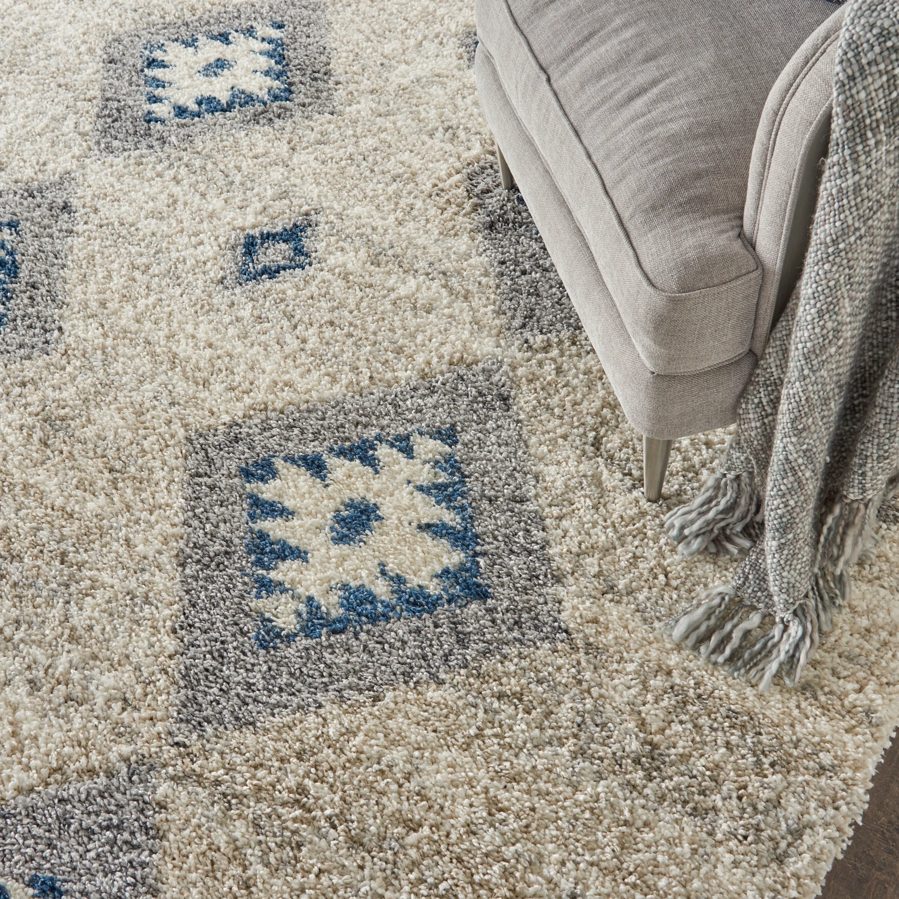 Nourison Scandinavian Geometric Shag Area Rug