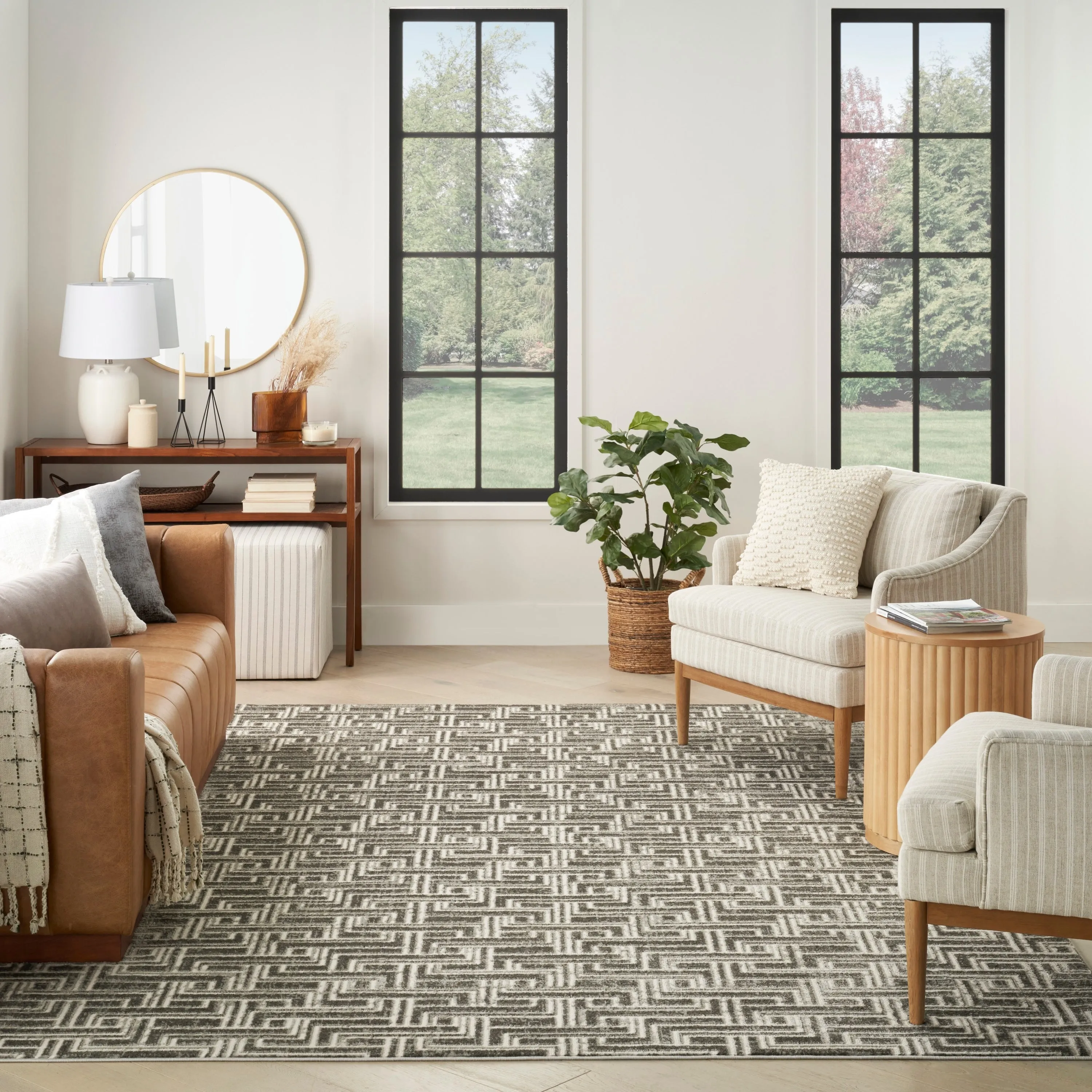 Nourison Serenity Home Indoor Geometric Area Rug