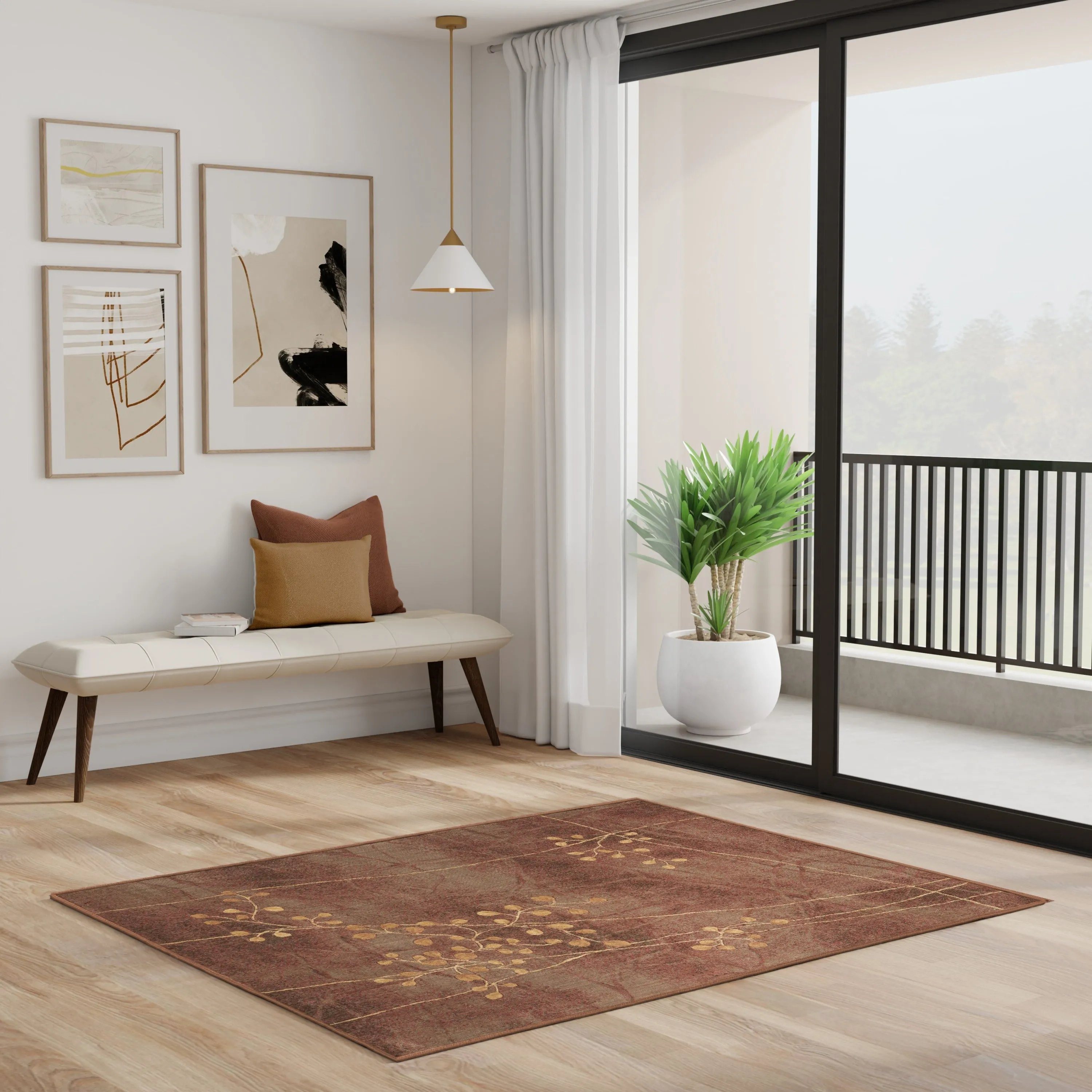 Nourison Susan Contemporary Floral Indoor only Area Rug.