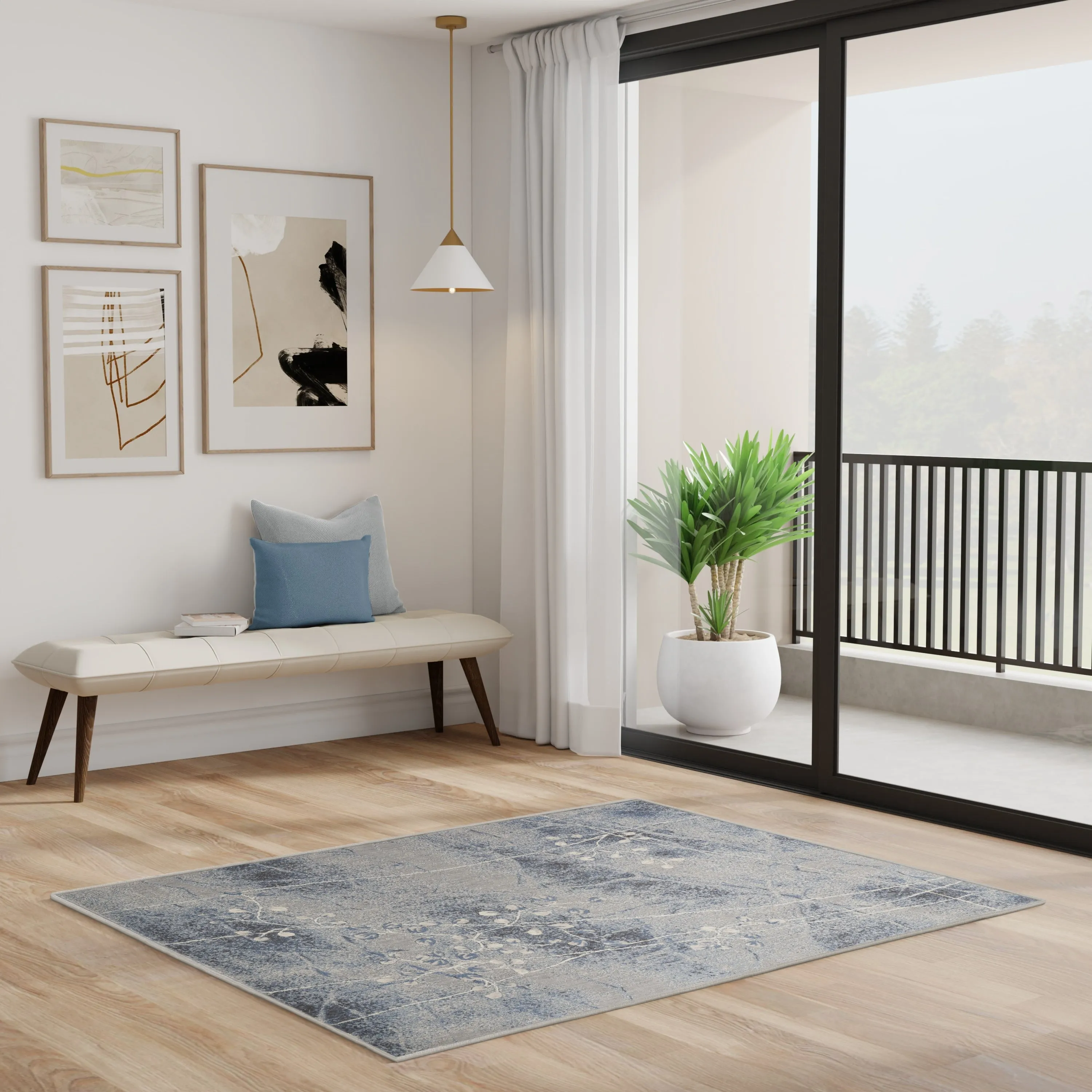 Nourison Susan Contemporary Floral Indoor only Area Rug.