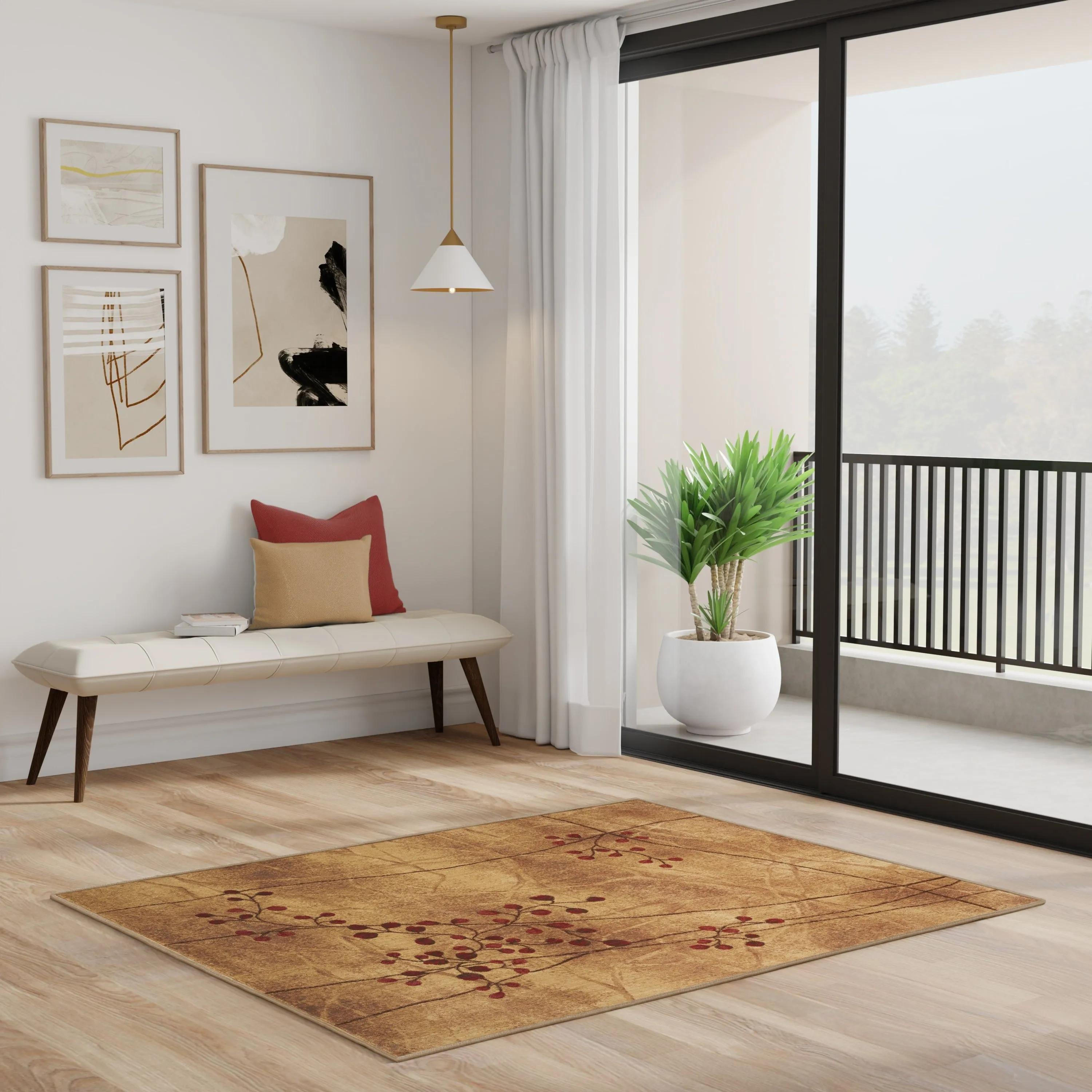Nourison Susan Contemporary Floral Indoor only Area Rug.