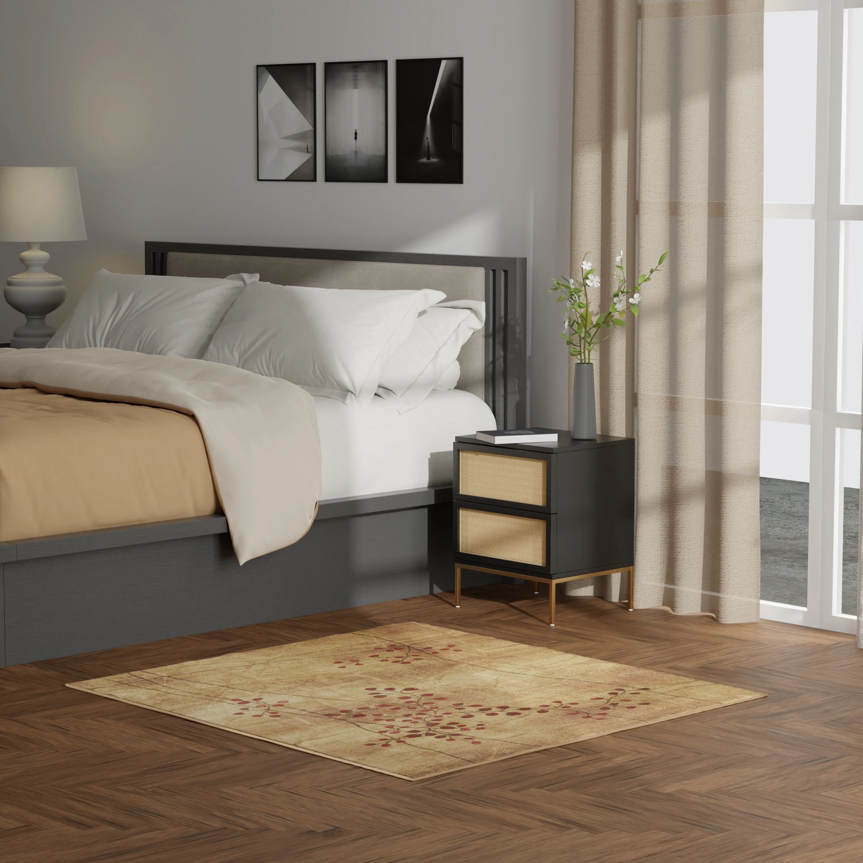 Nourison Susan Contemporary Floral Indoor only Area Rug.