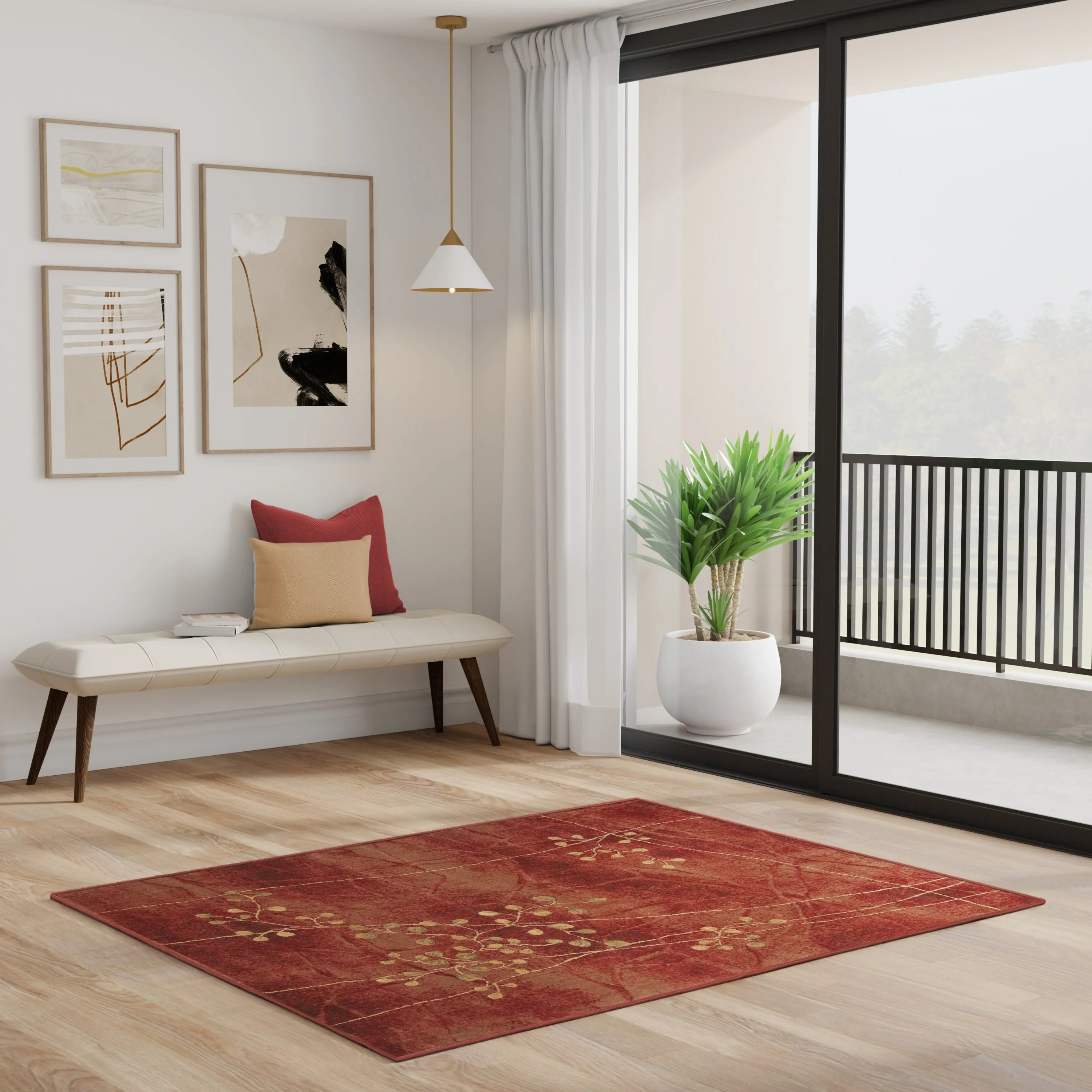 Nourison Susan Contemporary Floral Indoor only Area Rug.