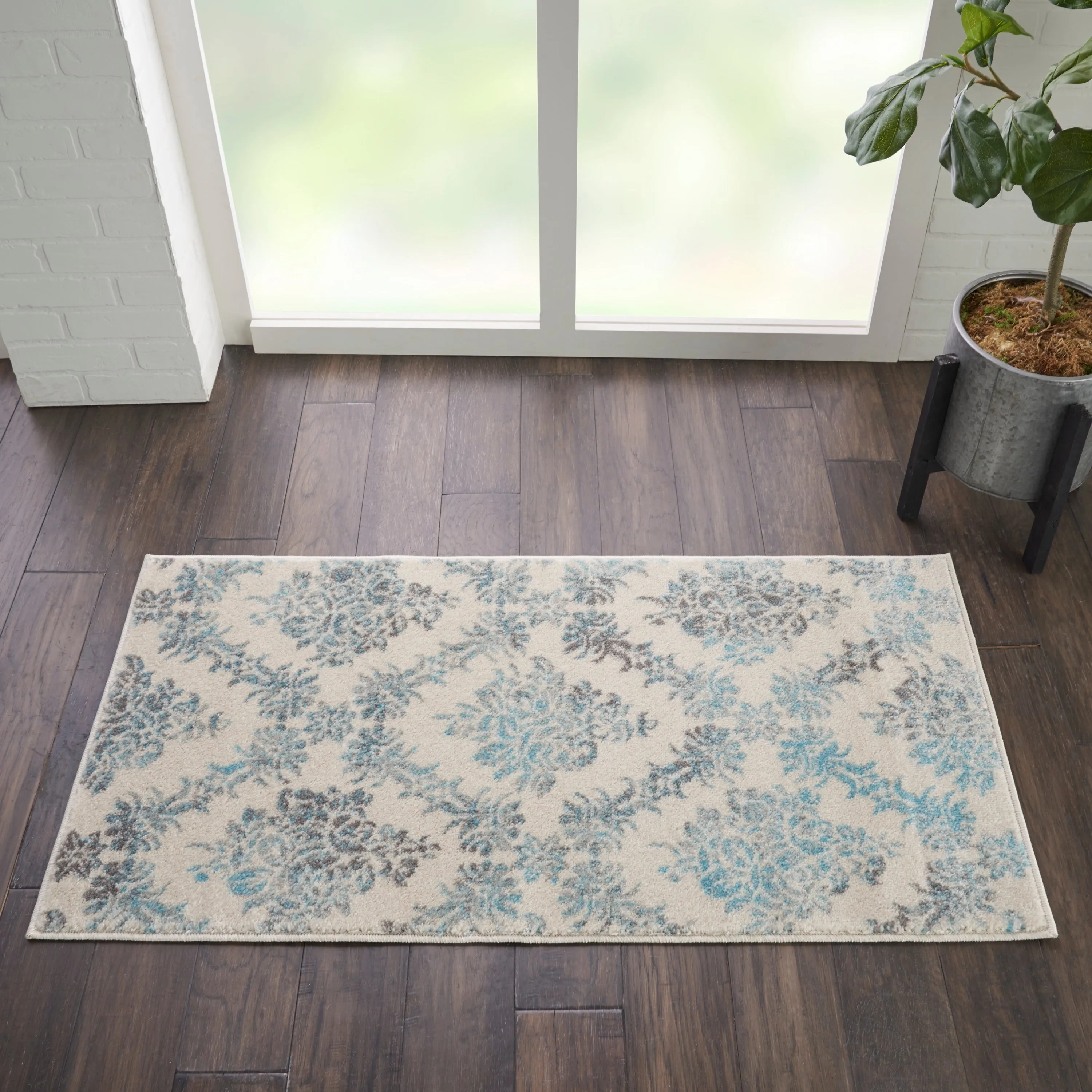 Nourison Tranquil French Country Floral Damask Area Rug