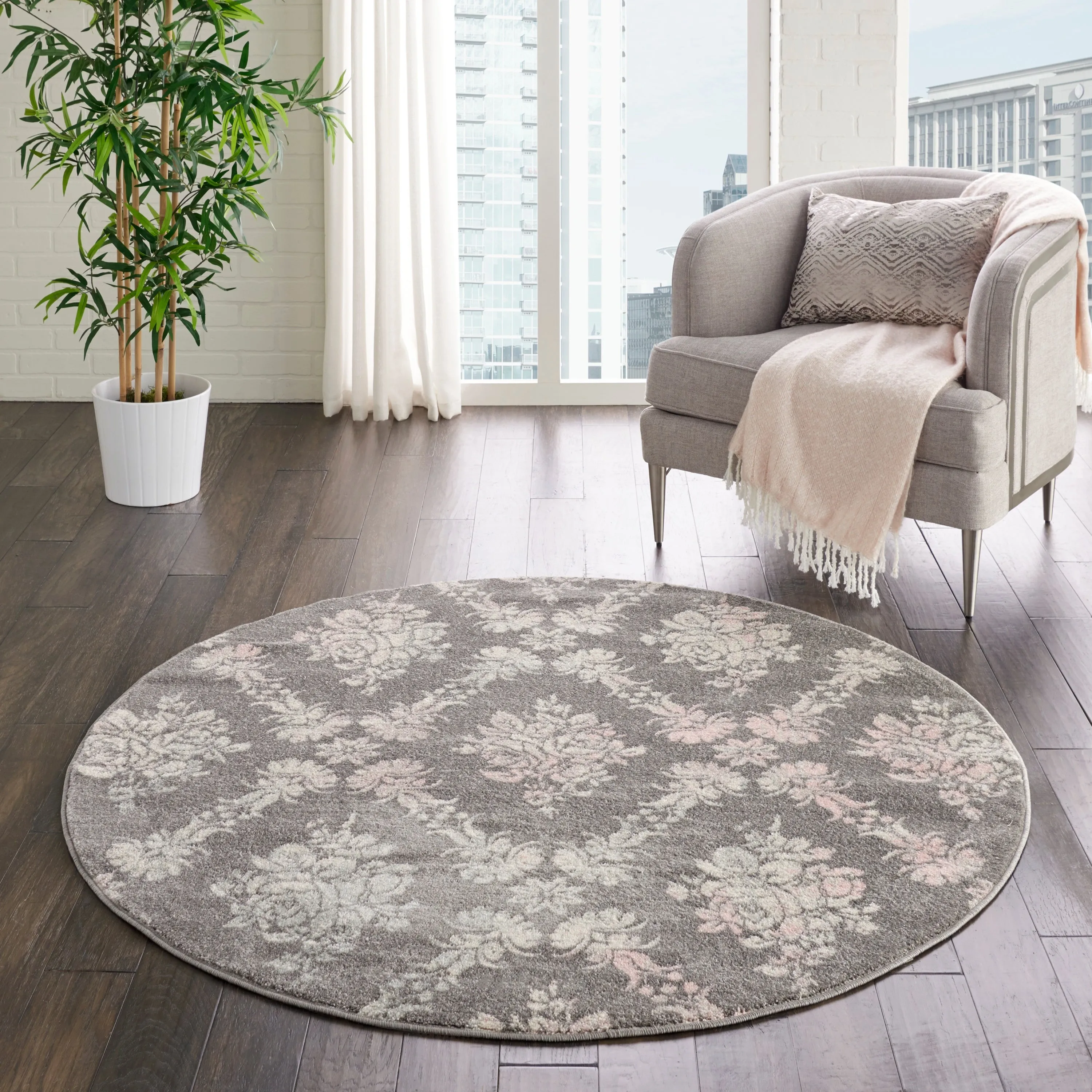 Nourison Tranquil French Country Floral Damask Area Rug