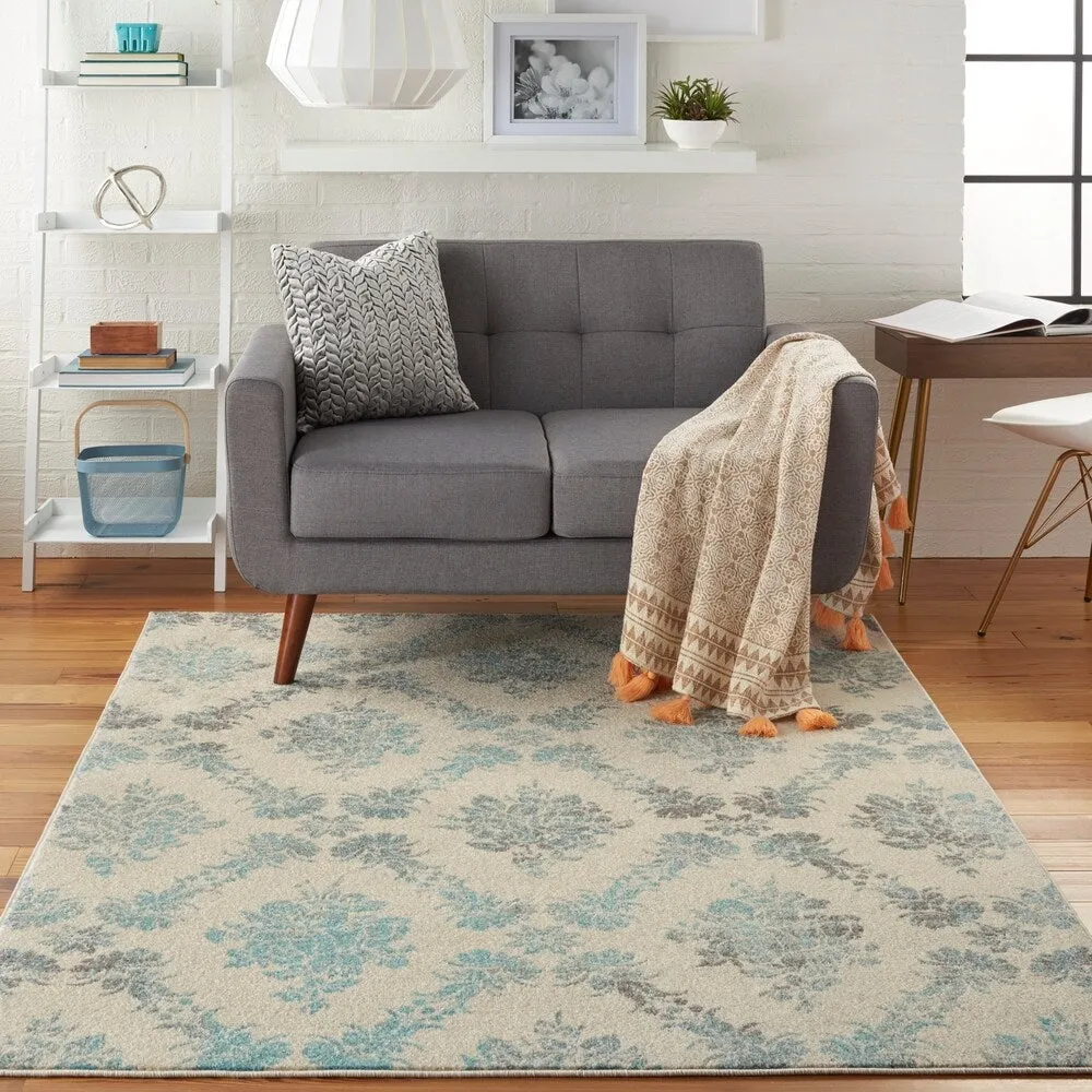 Nourison Tranquil French Country Floral Damask Area Rug
