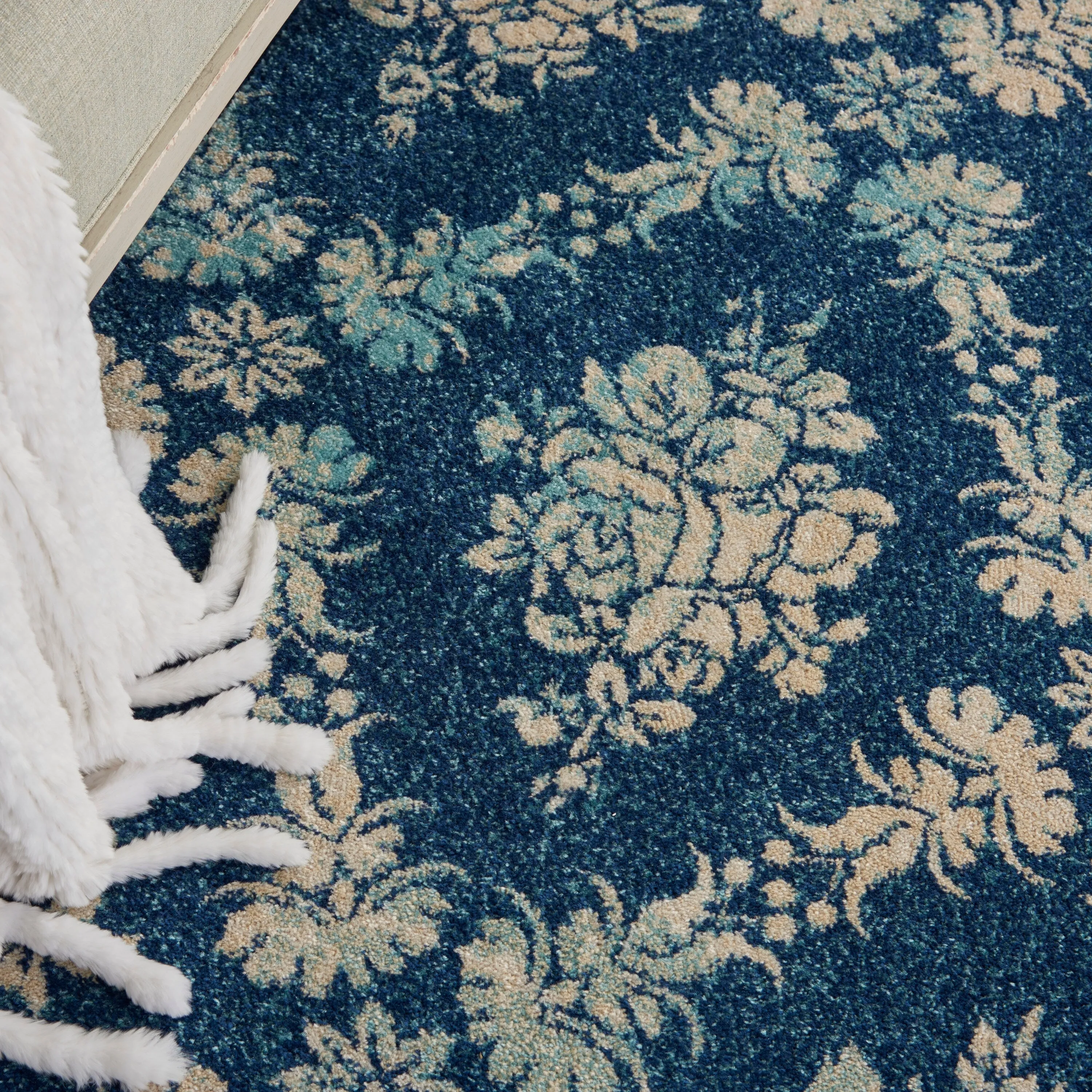 Nourison Tranquil French Country Floral Damask Area Rug