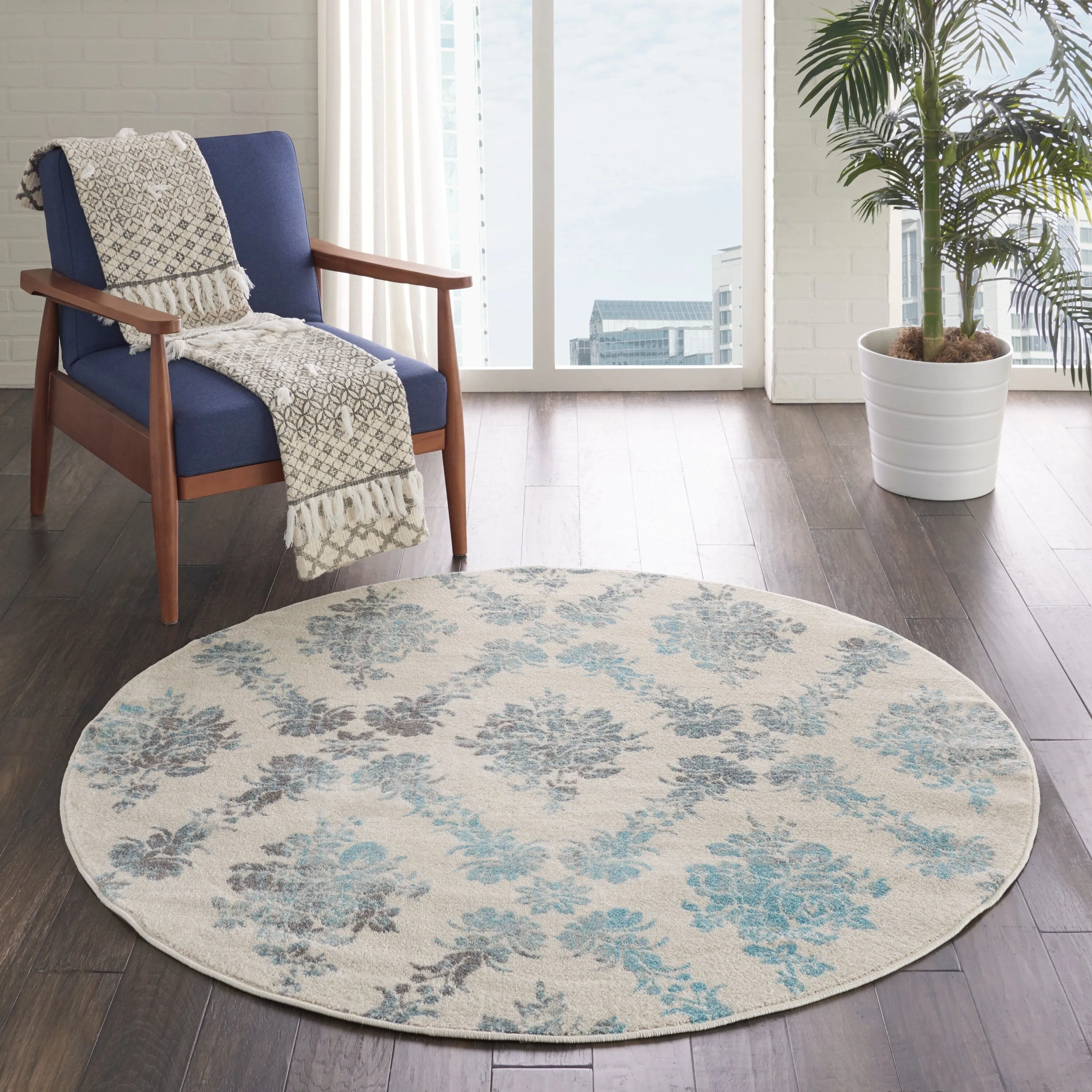 Nourison Tranquil French Country Floral Damask Area Rug